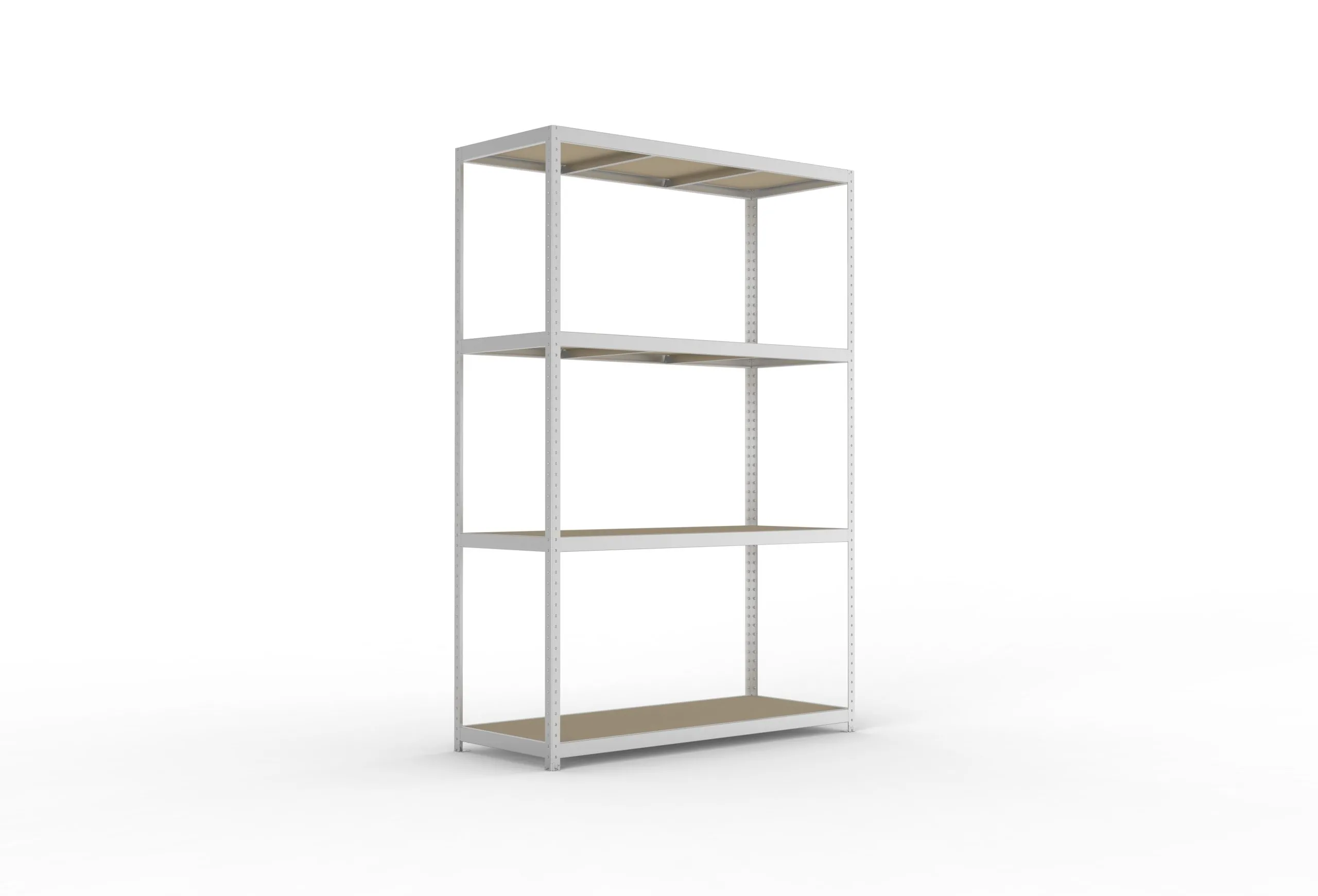 Meta Weitspannregal mit Spanplatten SPEED-RACK | Grundregal | HxBxT 297x200x80cm | 4 Ebenen | Fachlast 500kg | Verzinkt