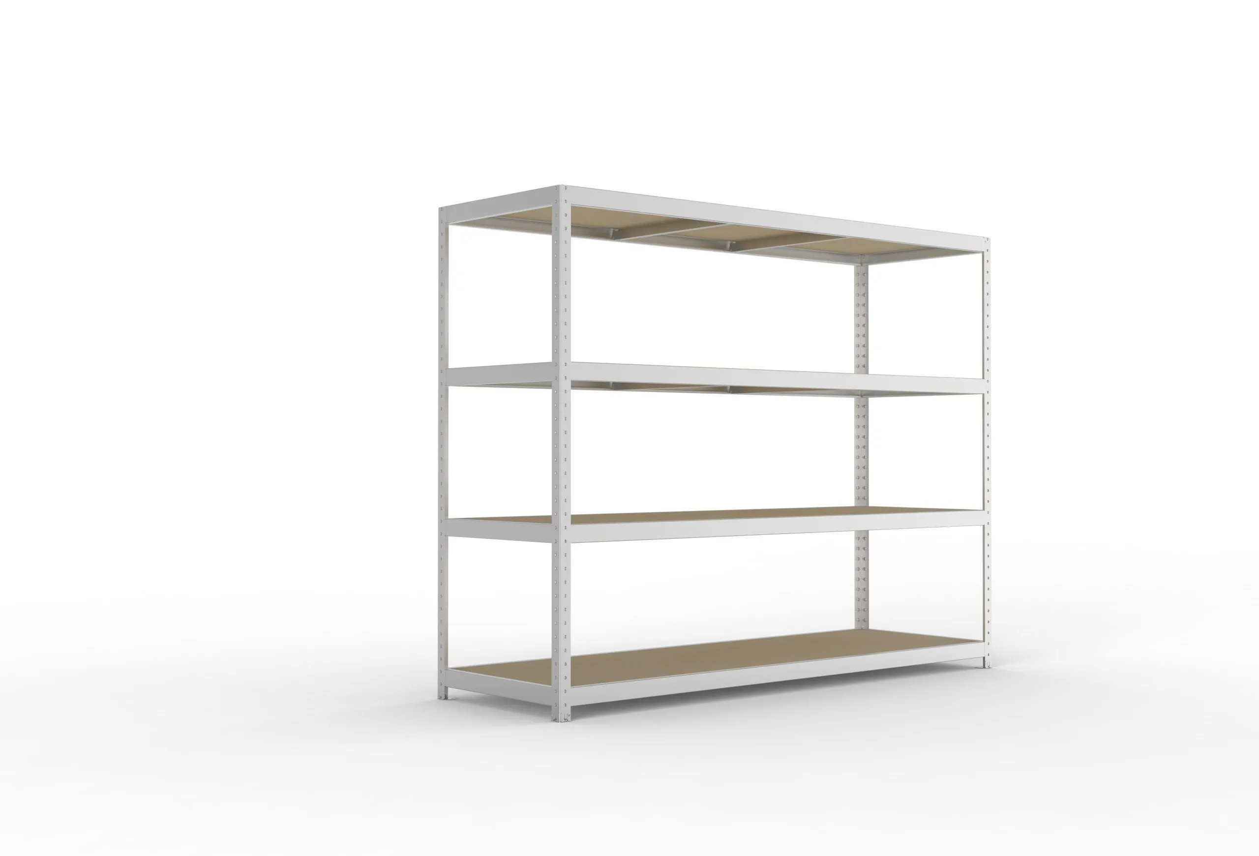 Meta Weitspannregal mit Spanplatten SPEED-RACK | Grundregal | HxBxT 197x250x80cm | 4 Ebenen | Fachlast 400kg | Verzinkt