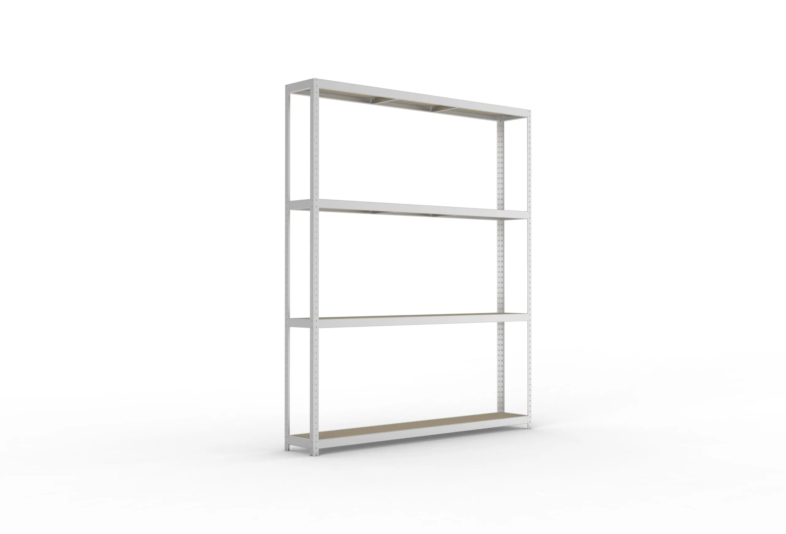 Meta Weitspannregal mit Spanplatten SPEED-RACK | Grundregal | HxBxT 297x250x40cm | 4 Ebenen | Fachlast 400kg | Verzinkt