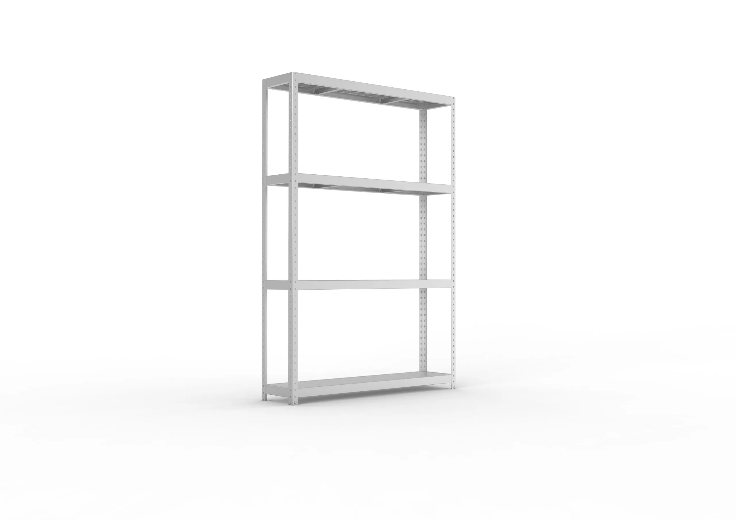 Meta Weitspannregal mit Stahlplatten SPEED-RACK | Grundregal | HxBxT 247x170x40cm | 4 Ebenen | Fachlast 500kg | Verzinkt