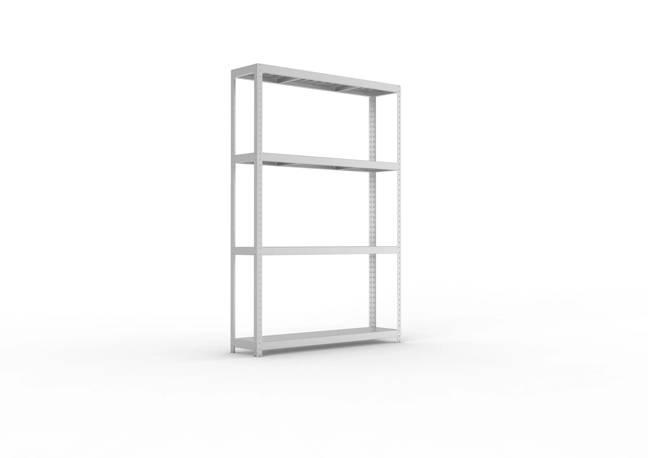 Meta Weitspannregal mit Stahlplatten SPEED-RACK | Grundregal | HxBxT 247x170x60cm | 4 Ebenen | Fachlast 500kg | Verzinkt