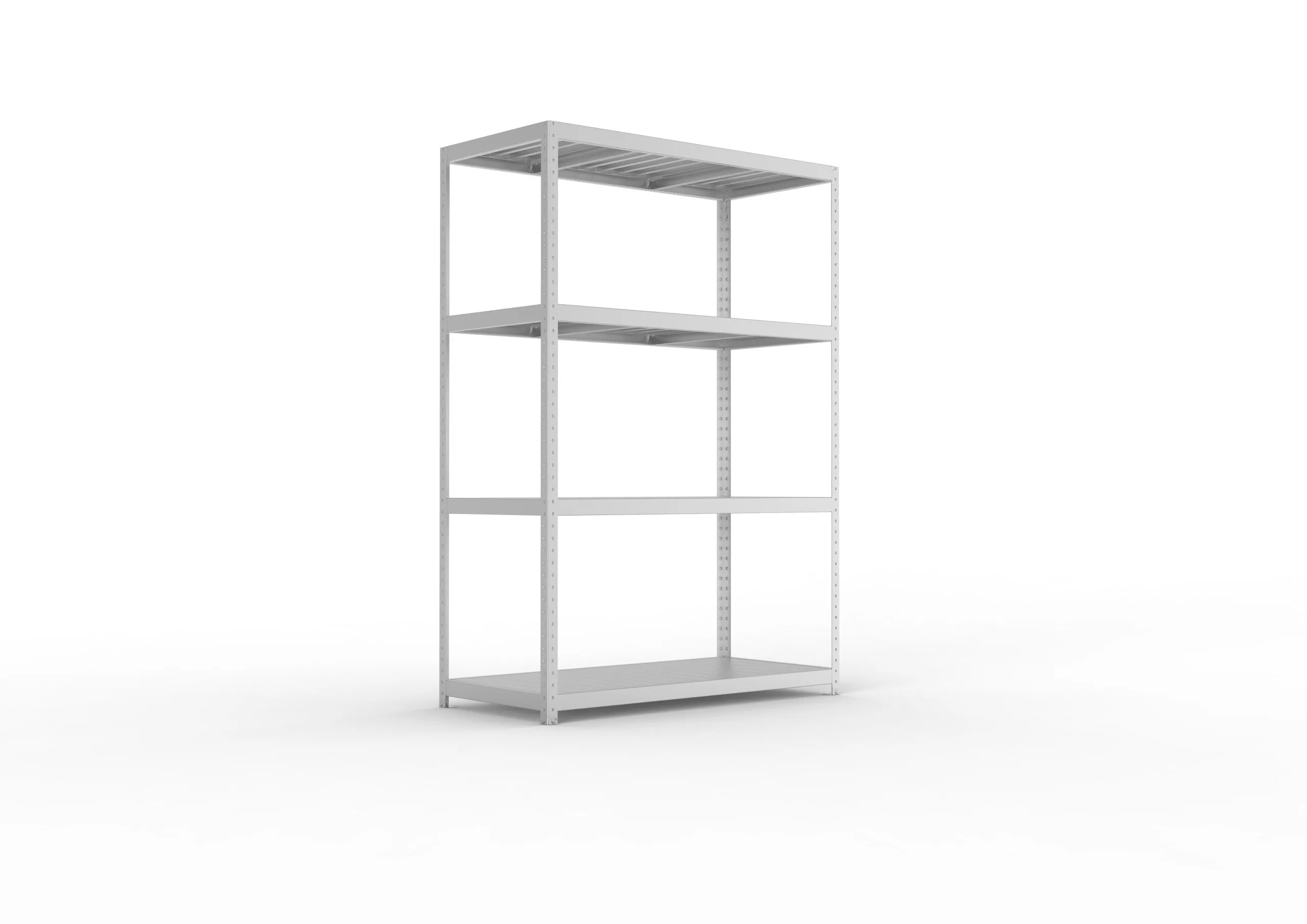 Meta Weitspannregal mit Stahlplatten SPEED-RACK | Grundregal | HxBxT 247x170x80cm | 4 Ebenen | Fachlast 500kg | Verzinkt