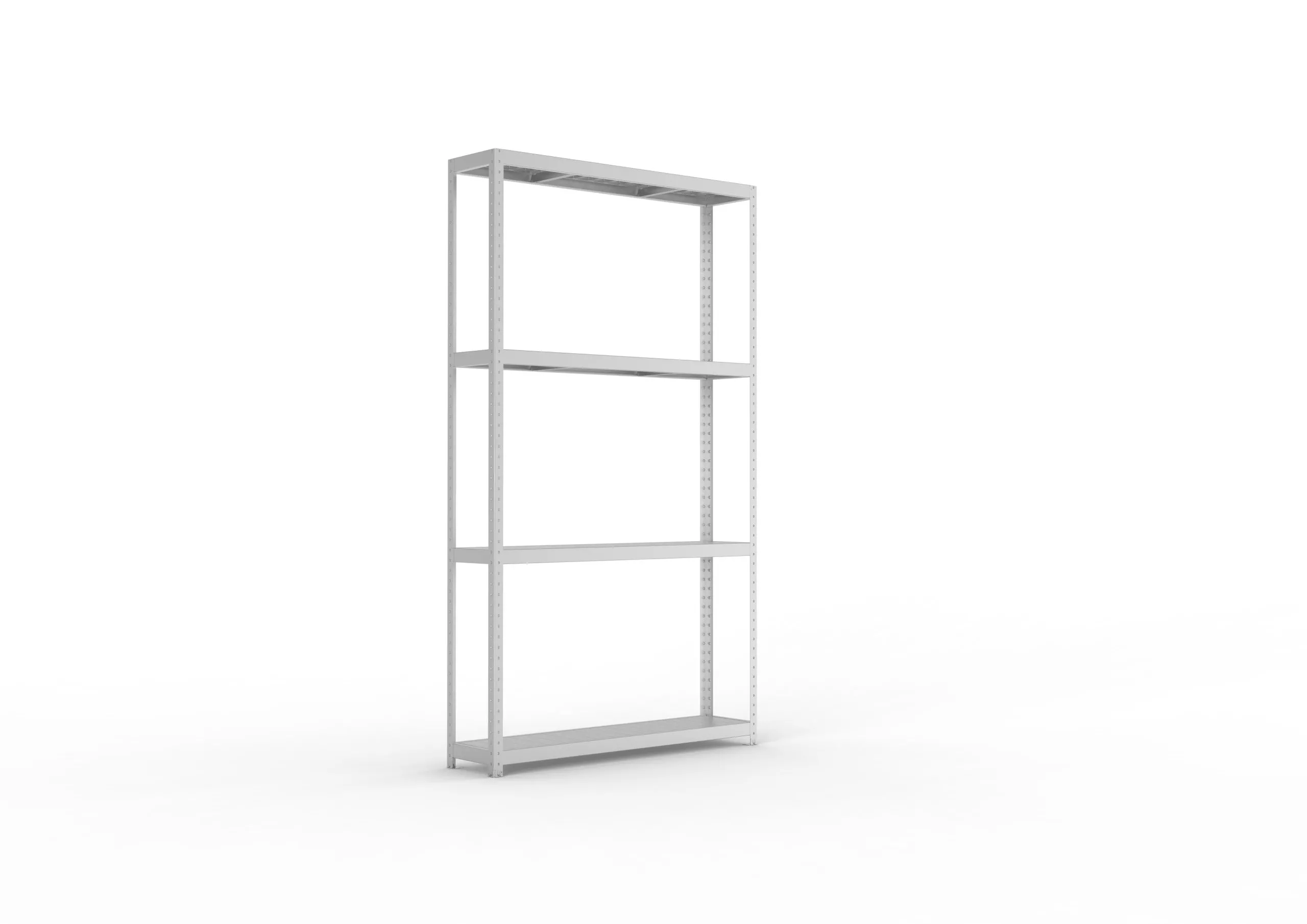 Meta Weitspannregal mit Stahlplatten SPEED-RACK | Grundregal | HxBxT 297x170x40cm | 4 Ebenen | Fachlast 500kg | Verzinkt