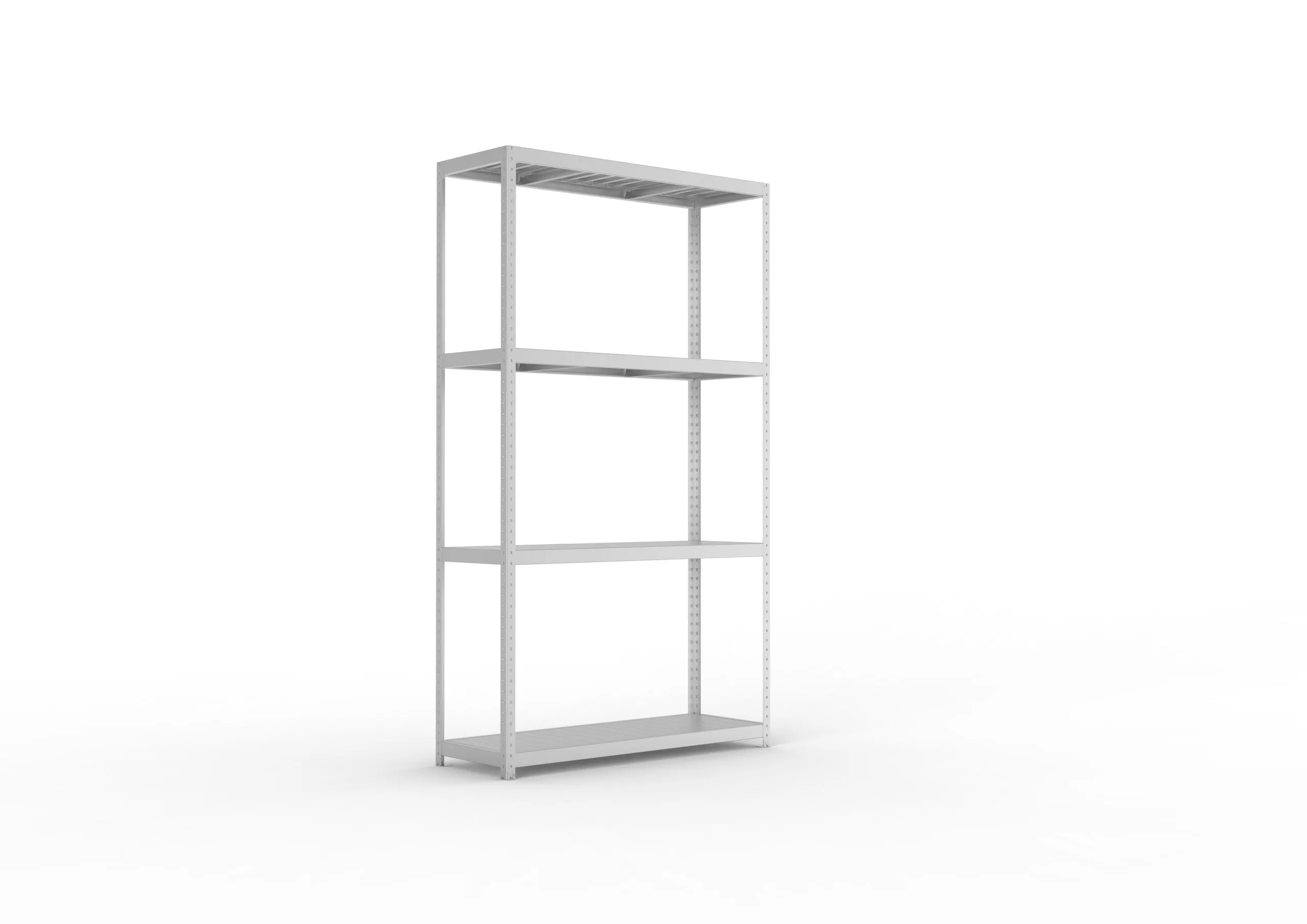 Meta Weitspannregal mit Stahlplatten SPEED-RACK | Grundregal | HxBxT 297x170x60cm | 4 Ebenen | Fachlast 500kg | Verzinkt