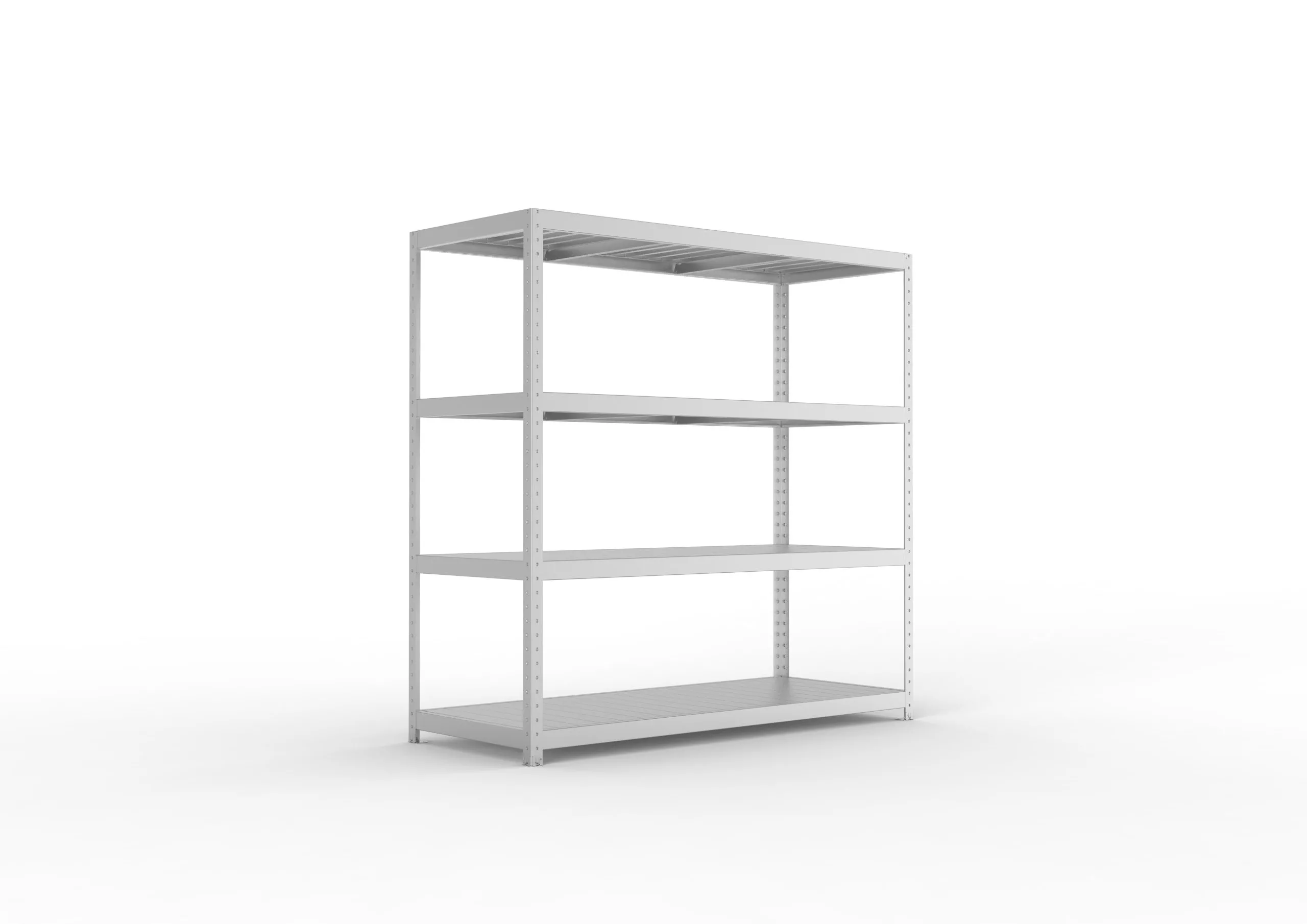 Meta Weitspannregal mit Stahlplatten SPEED-RACK | Grundregal | HxBxT 197x200x80cm | 4 Ebenen | Fachlast 500kg | Verzinkt