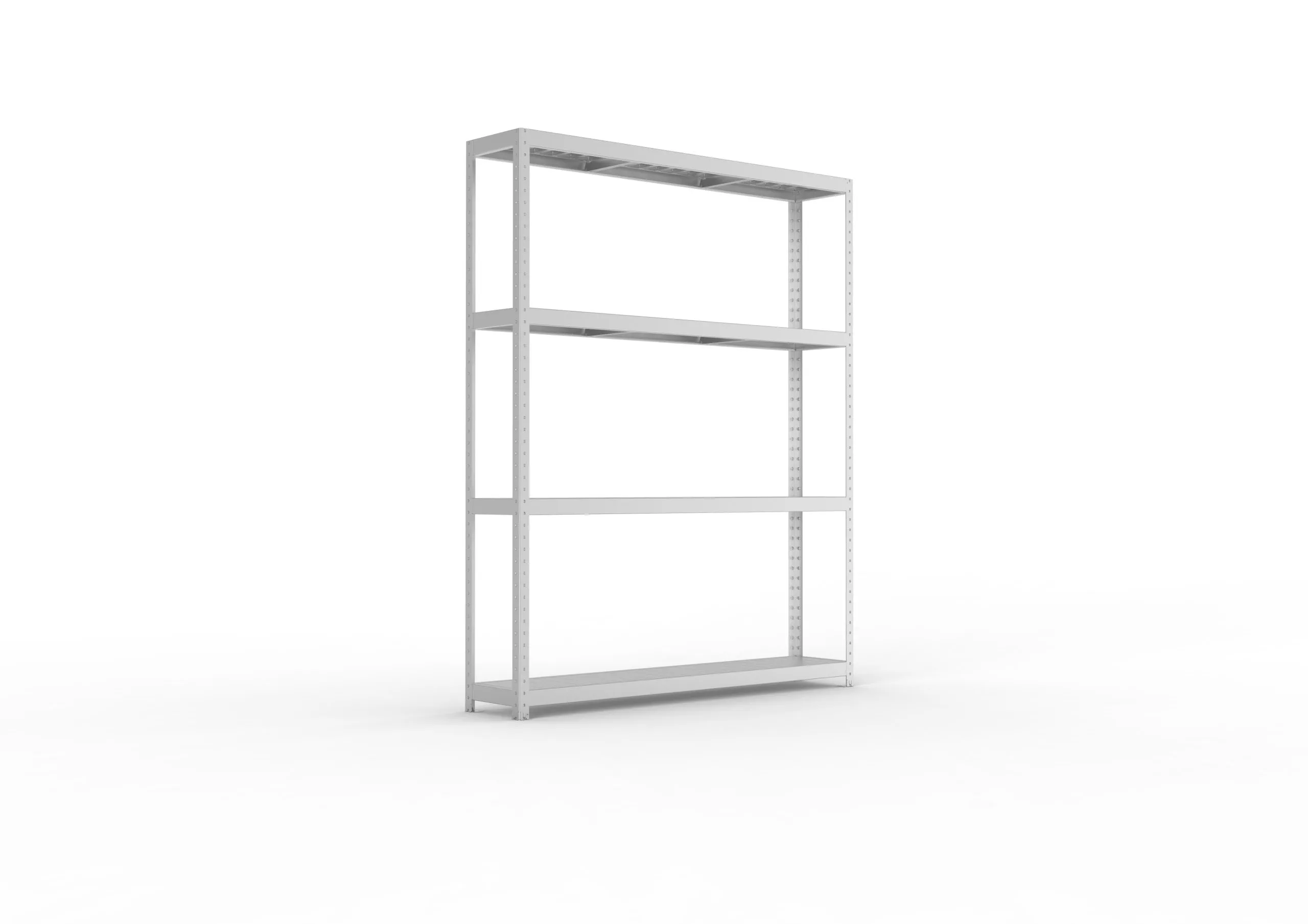Meta Weitspannregal mit Stahlplatten SPEED-RACK | Grundregal | HxBxT 247x200x40cm | 4 Ebenen | Fachlast 500kg | Verzinkt