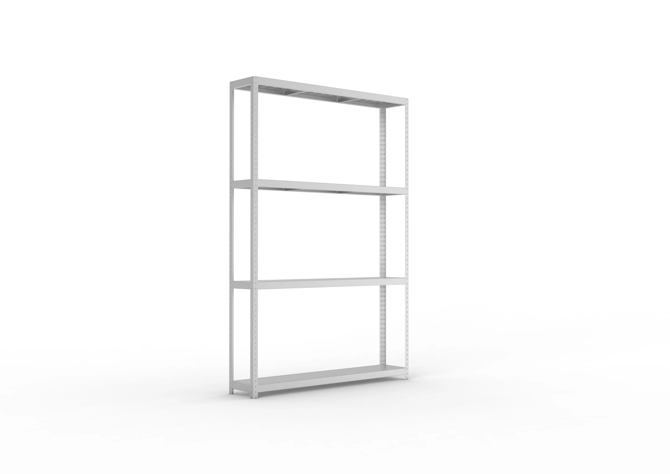 Meta Weitspannregal mit Stahlplatten SPEED-RACK | Grundregal | HxBxT 297x200x40cm | 4 Ebenen | Fachlast 500kg | Verzinkt