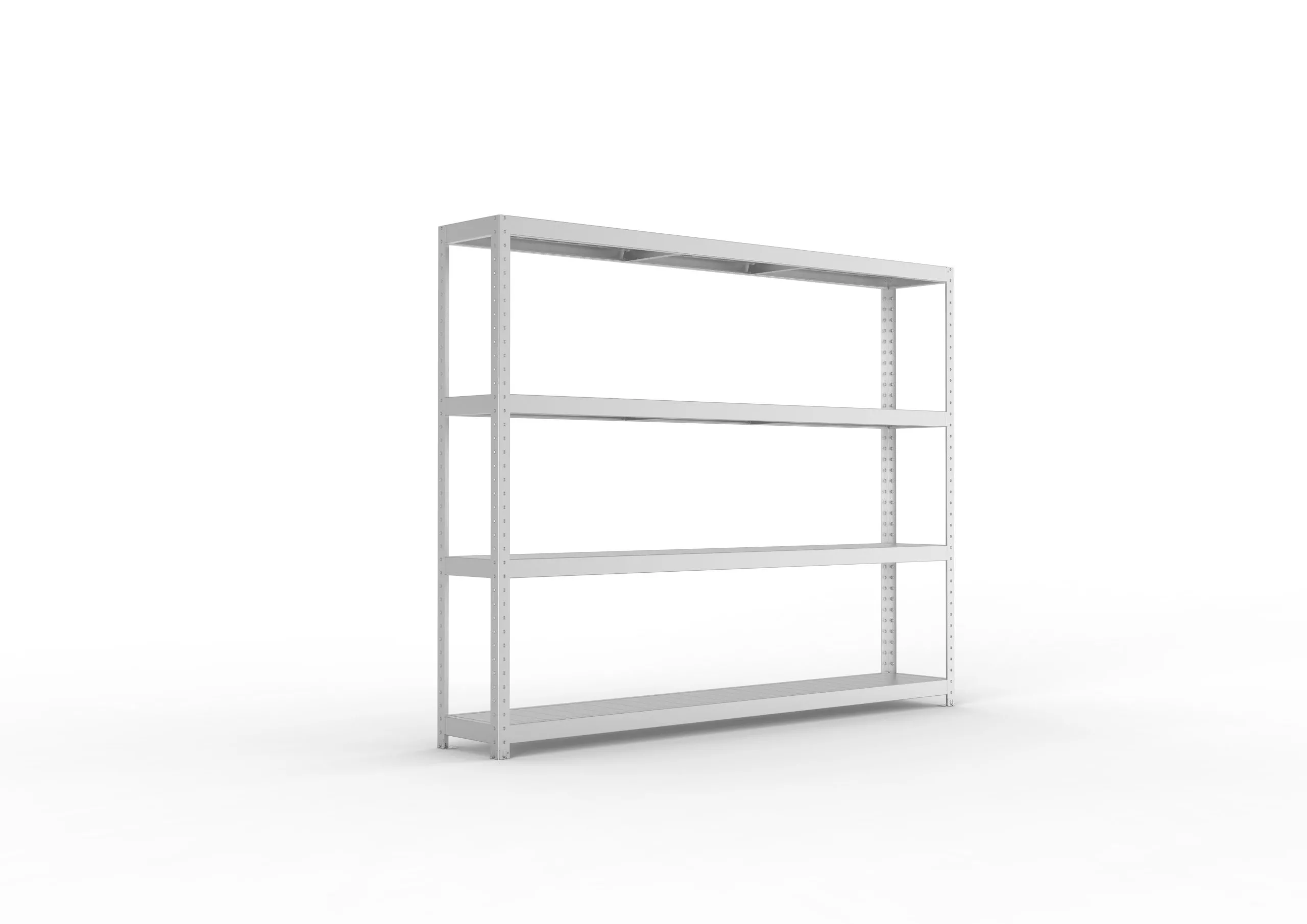 Meta Weitspannregal mit Stahlplatten SPEED-RACK | Grundregal | HxBxT 197x250x40cm | 4 Ebenen | Fachlast 400kg | Verzinkt