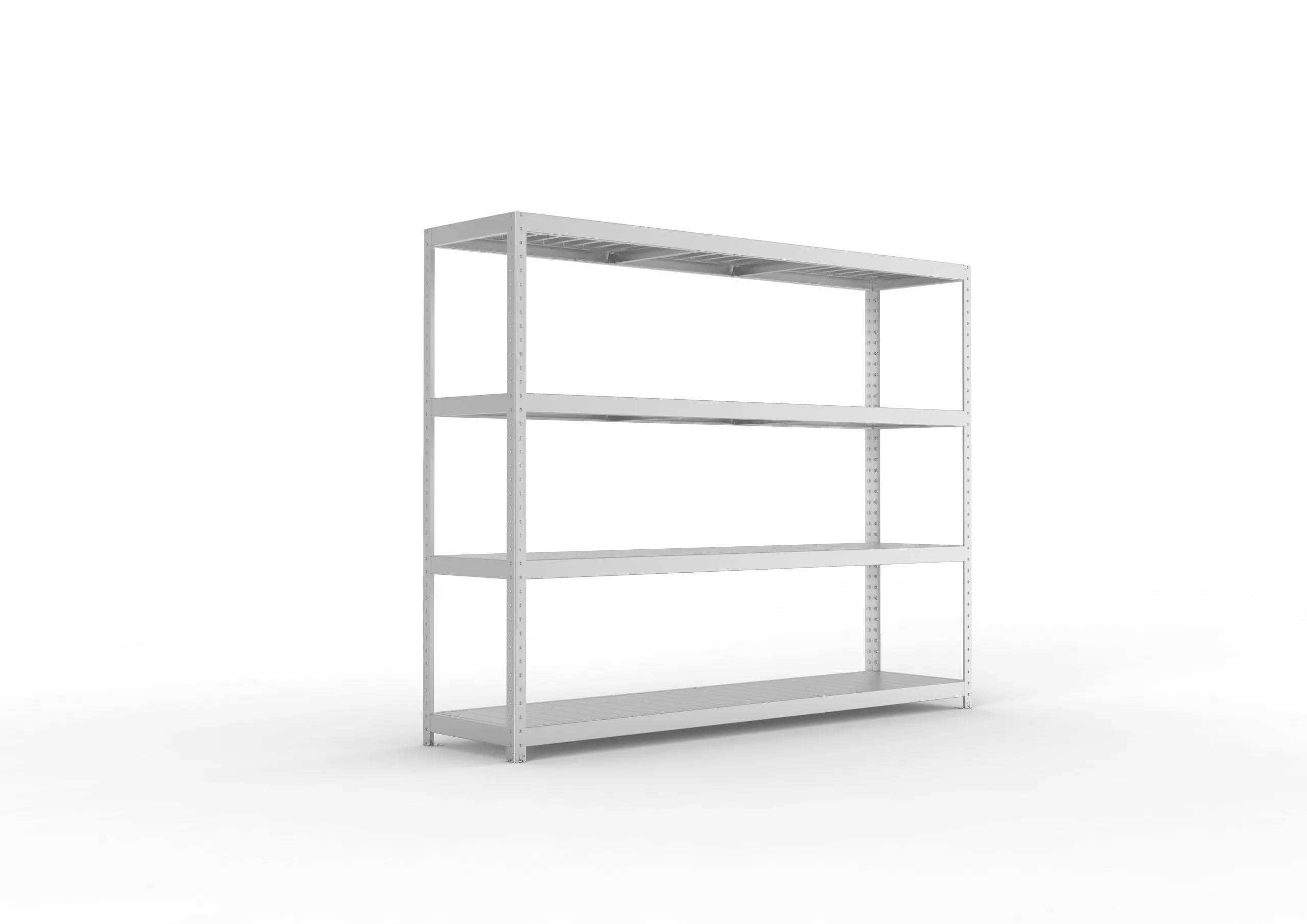 Meta Weitspannregal mit Stahlplatten SPEED-RACK | Grundregal | HxBxT 197x250x60cm | 4 Ebenen | Fachlast 400kg | Verzinkt