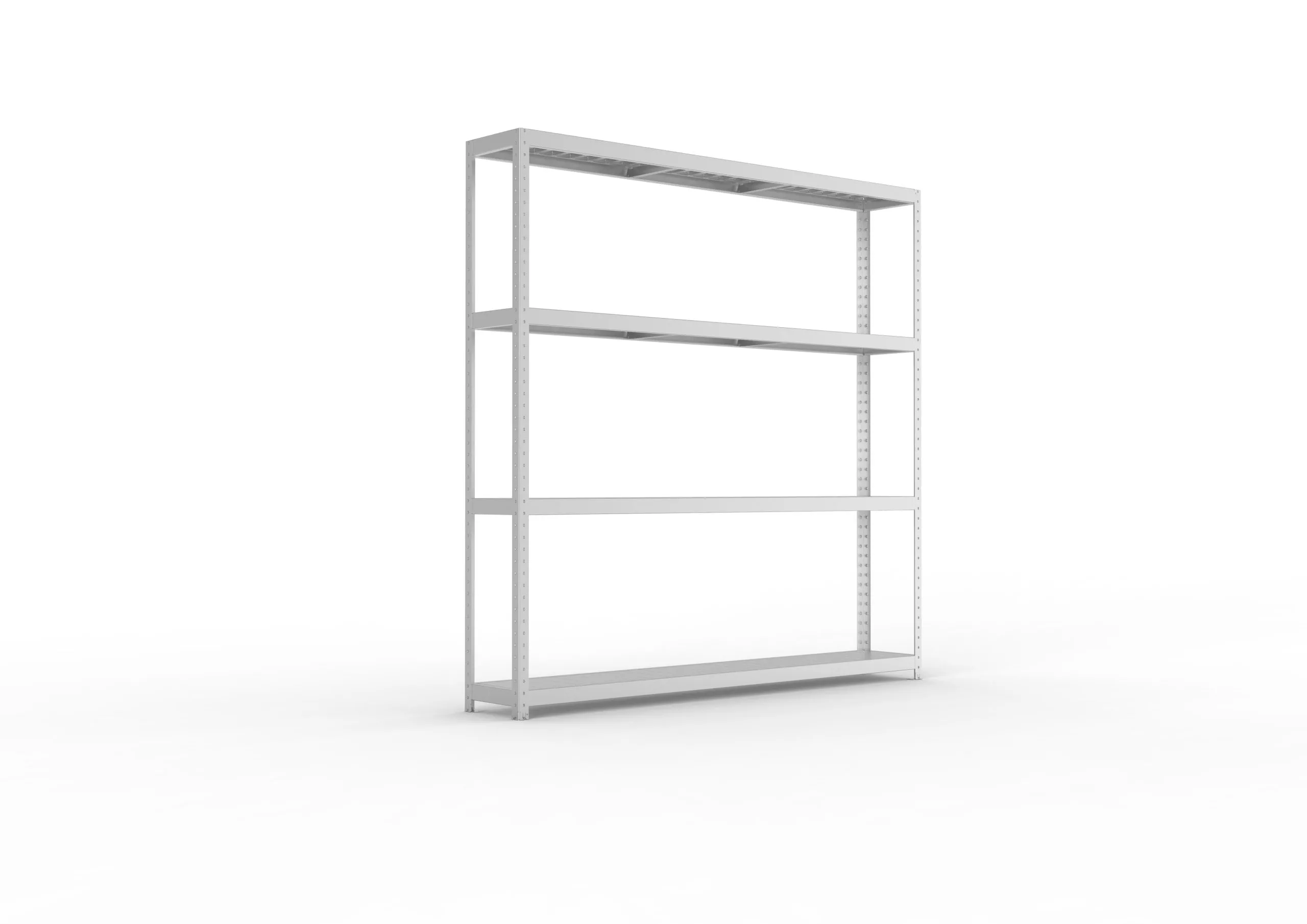 Meta Weitspannregal mit Stahlplatten SPEED-RACK | Grundregal | HxBxT 247x250x40cm | 4 Ebenen | Fachlast 400kg | Verzinkt