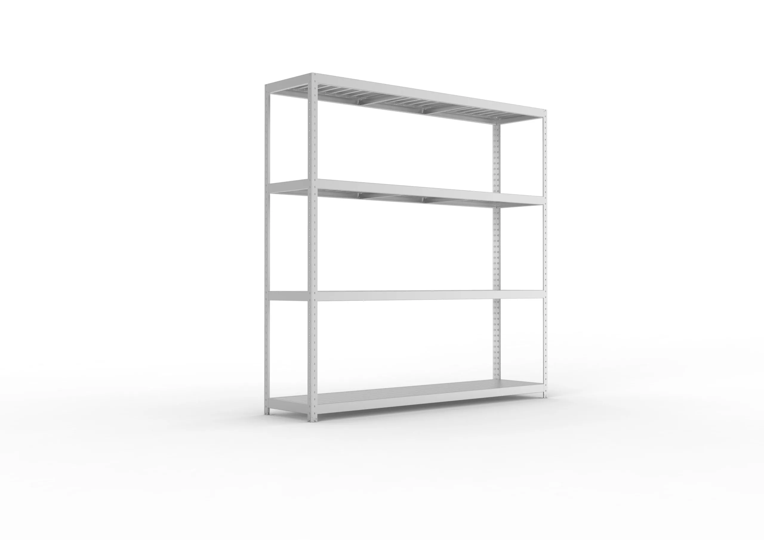 Meta Weitspannregal mit Stahlplatten SPEED-RACK | Grundregal | HxBxT 247x250x60cm | 4 Ebenen | Fachlast 400kg | Verzinkt