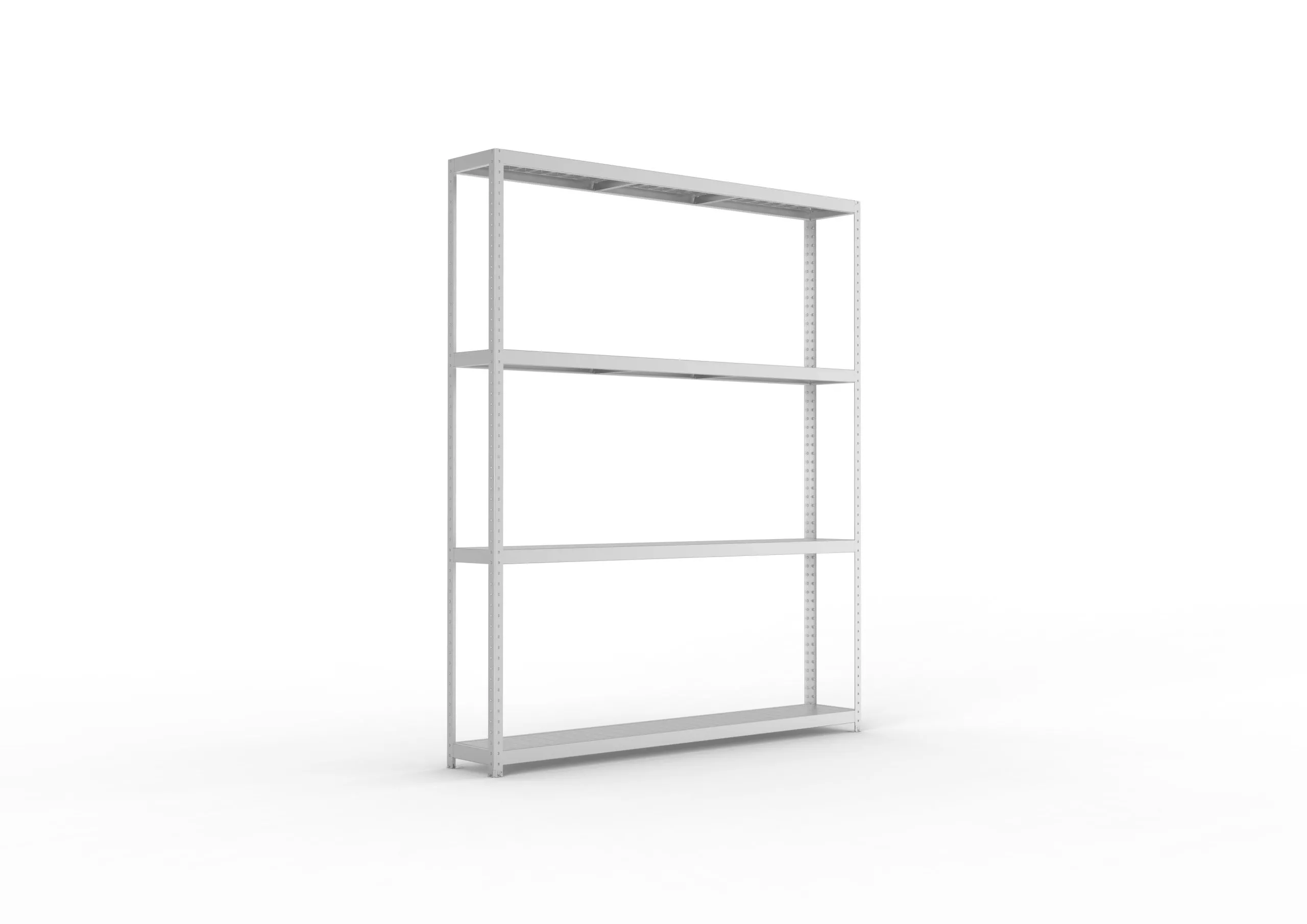 Meta Weitspannregal mit Stahlplatten SPEED-RACK | Grundregal | HxBxT 297x250x40cm | 4 Ebenen | Fachlast 400kg | Verzinkt