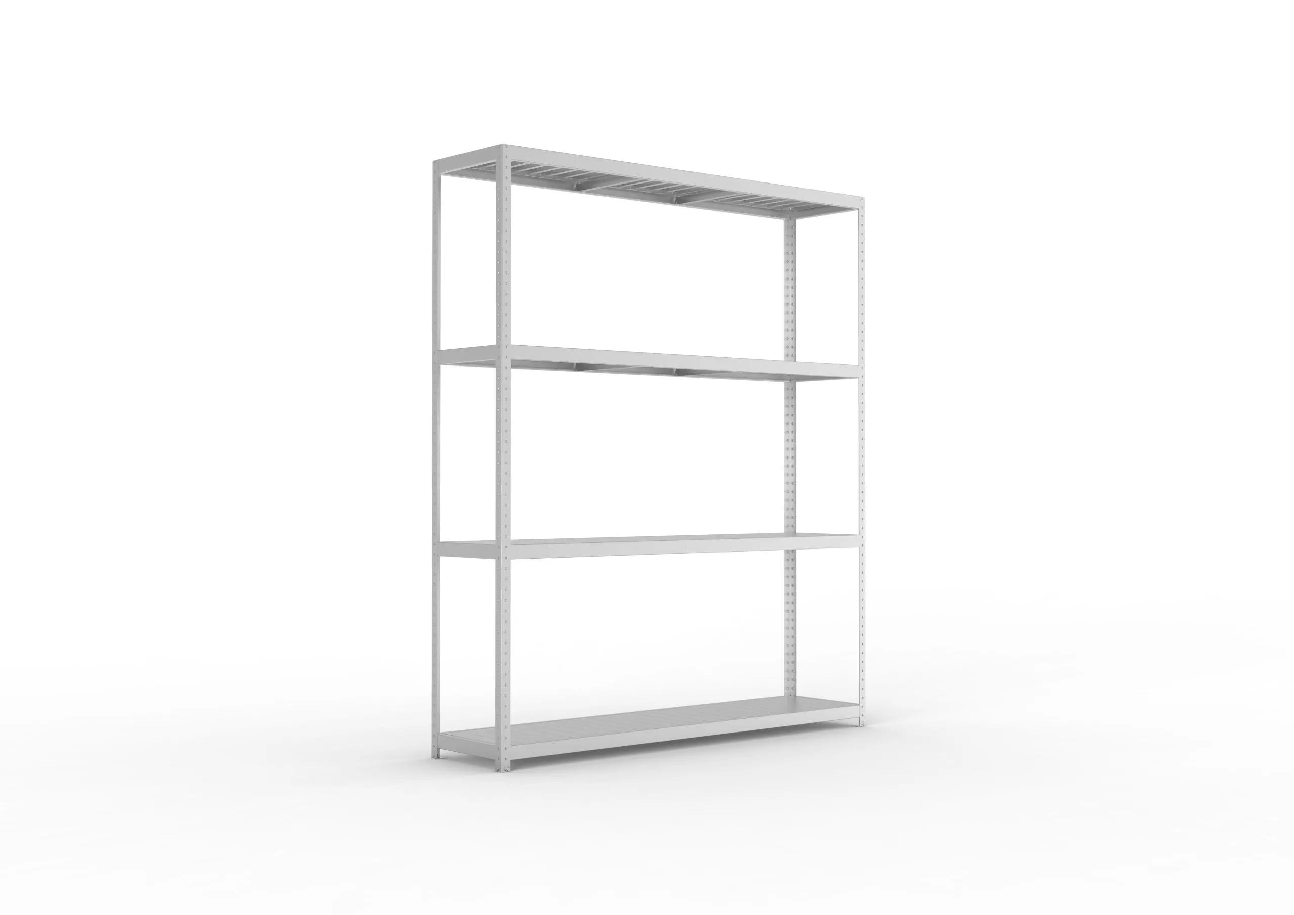 Meta Weitspannregal mit Stahlplatten SPEED-RACK | Grundregal | HxBxT 297x250x60cm | 4 Ebenen | Fachlast 400kg | Verzinkt