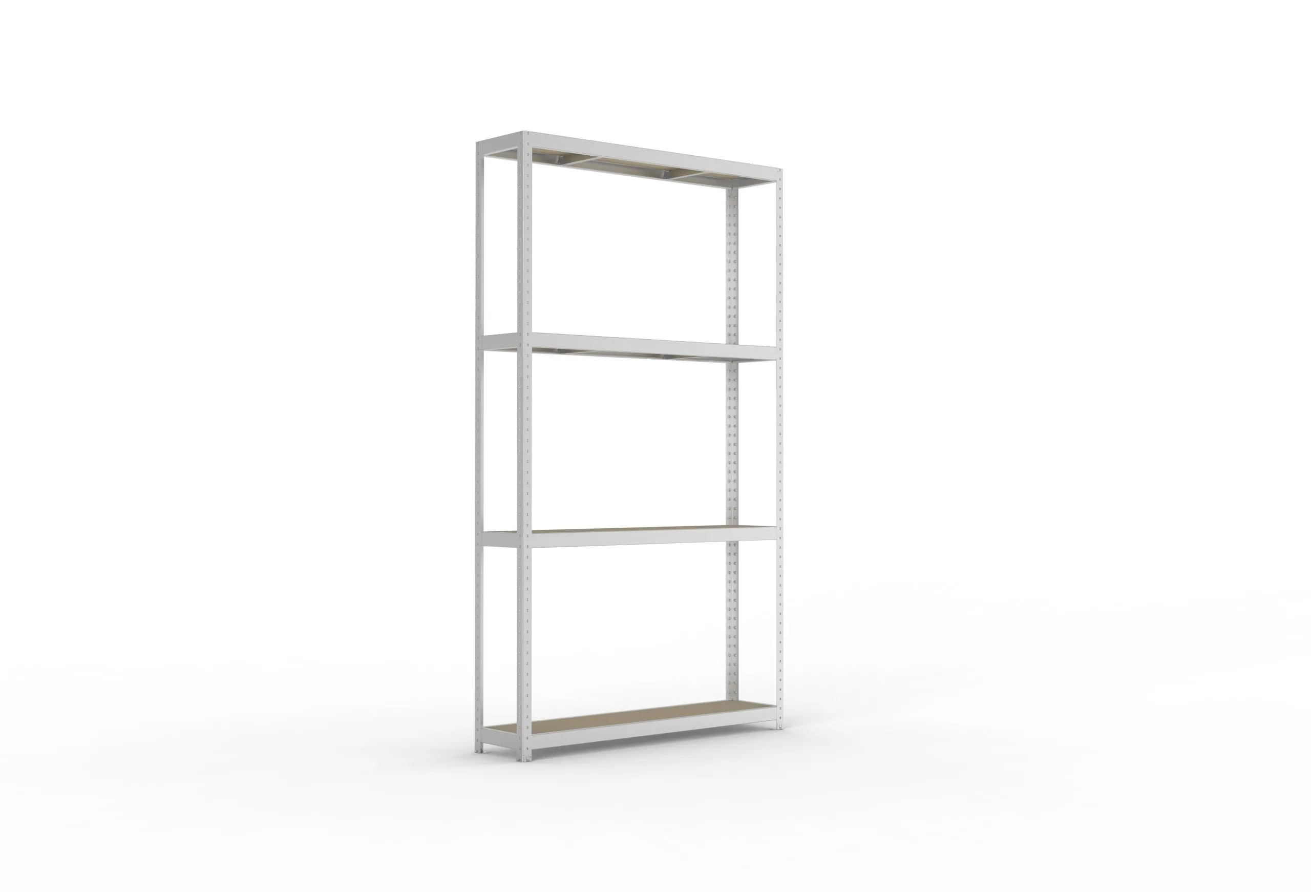 Meta Weitspannregal mit Spanplatten SPEED-RACK | Grundregal | HxBxT 297x170x40cm | 4 Ebenen | Fachlast 500kg | Verzinkt