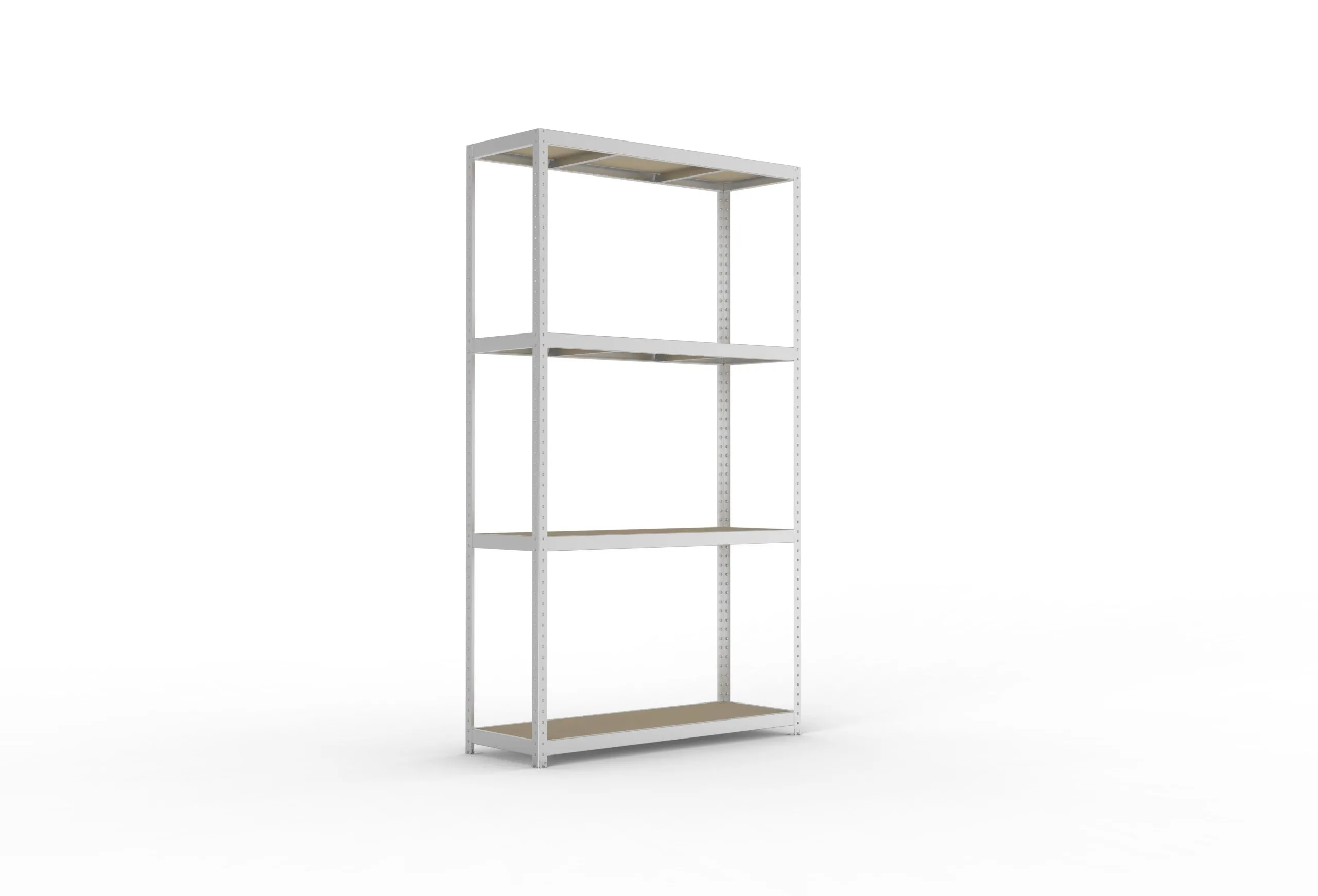 Meta Weitspannregal mit Spanplatten SPEED-RACK | Grundregal | HxBxT 297x170x60cm | 4 Ebenen | Fachlast 500kg | Verzinkt