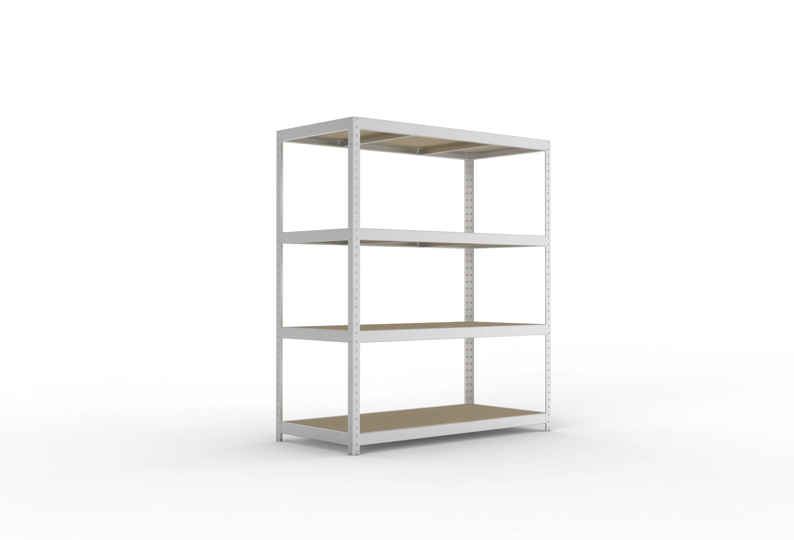 Meta Weitspannregal mit Spanplatten SPEED-RACK | Grundregal | HxBxT 197x170x80cm | 4 Ebenen | Fachlast 500kg | Verzinkt