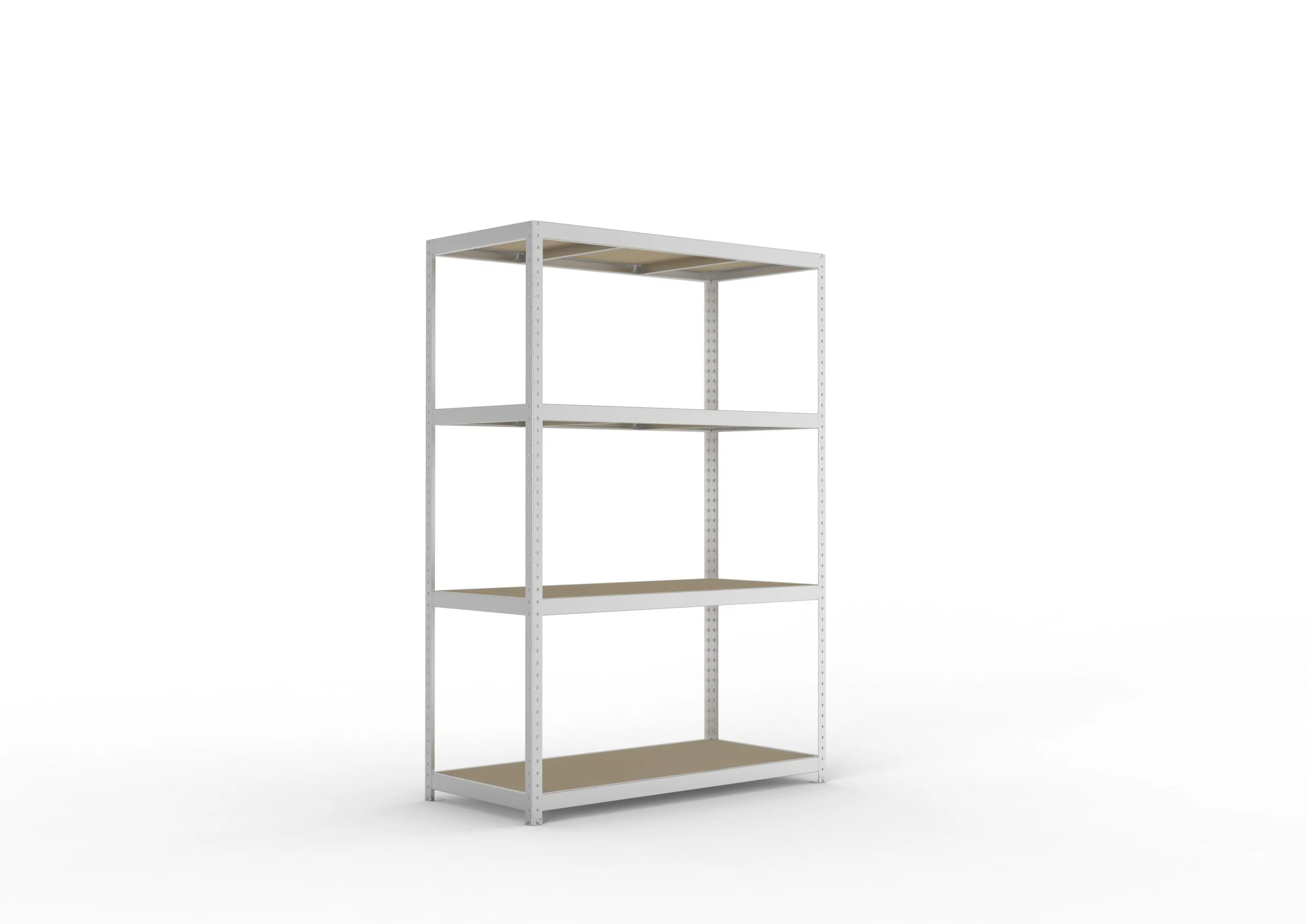 Meta Weitspannregal mit Spanplatten SPEED-RACK | Grundregal | HxBxT 247x170x80cm | 4 Ebenen | Fachlast 500kg | Verzinkt