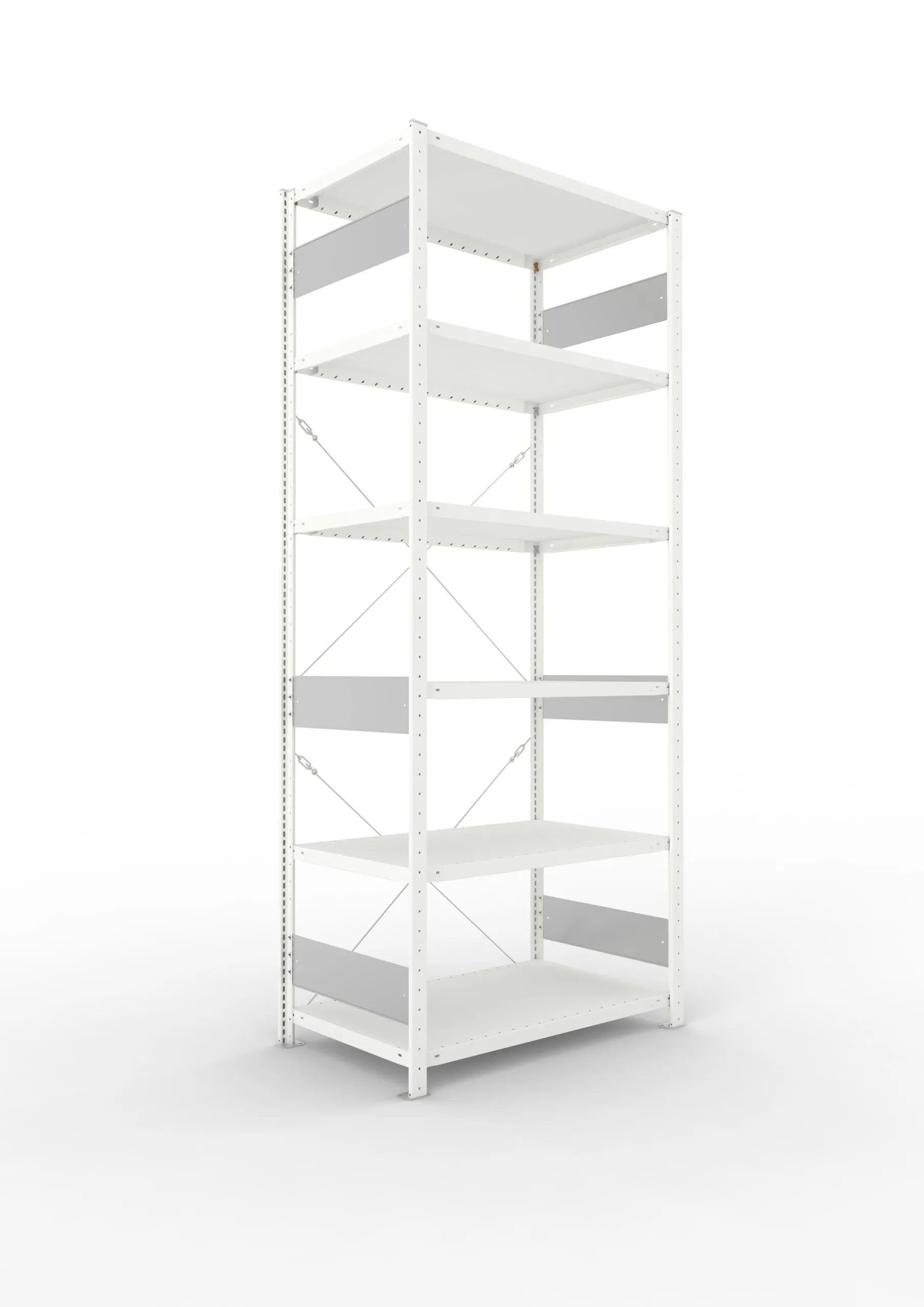 Meta Fachbodenregal Stecksystem S3 CLIP | Grundregal | HxBxT 250x100x60cm | 6 Ebenen | Fachlast 100kg | Einseitig nutzbar | Lichtgrau