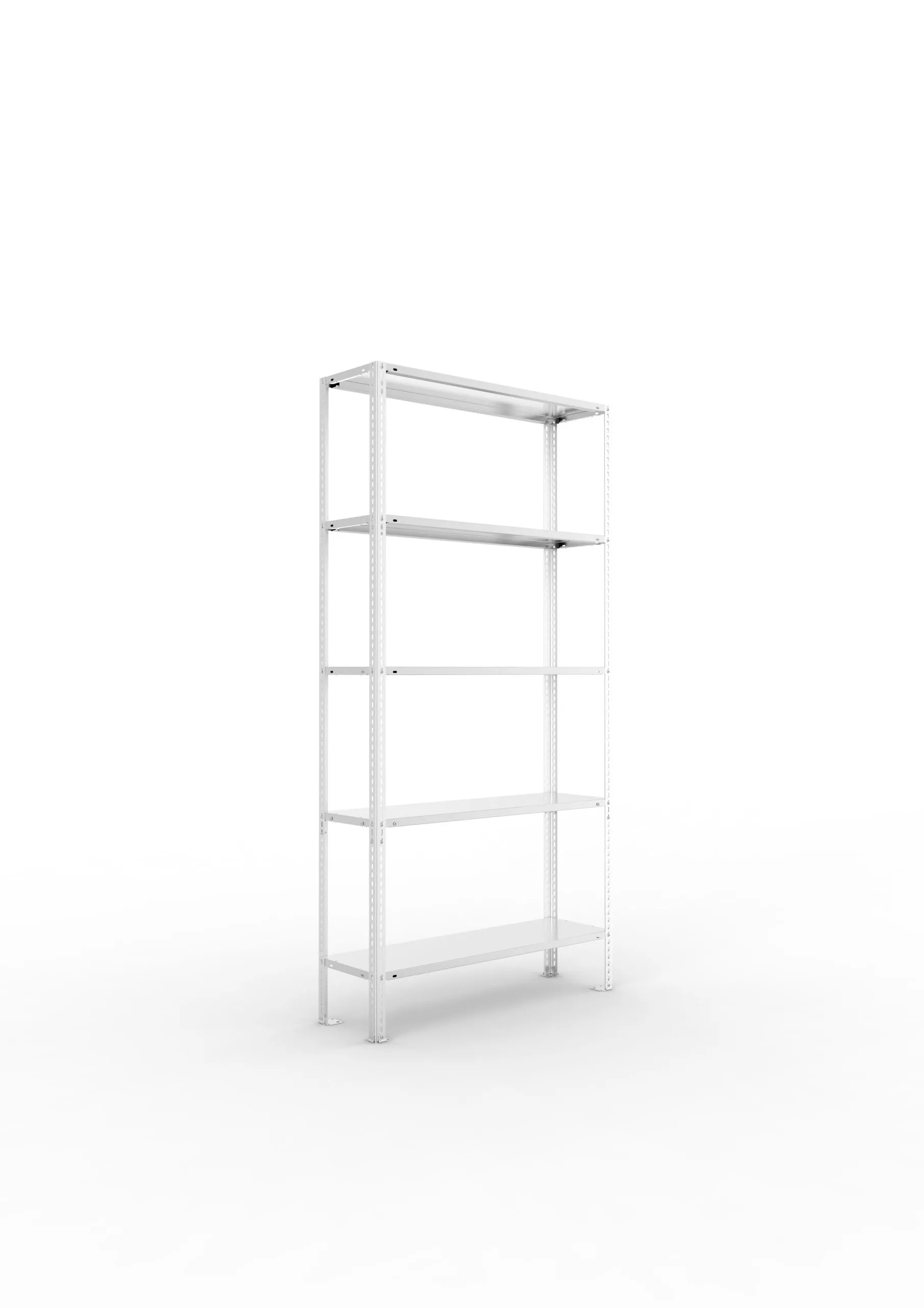 Meta Fachbodenregal Schraubsystem FIX | Grundregal | HxBxT 200x100x30cm | 5 Ebenen | Fachlast 80kg | Einseitig nutzbar | Verzinkt