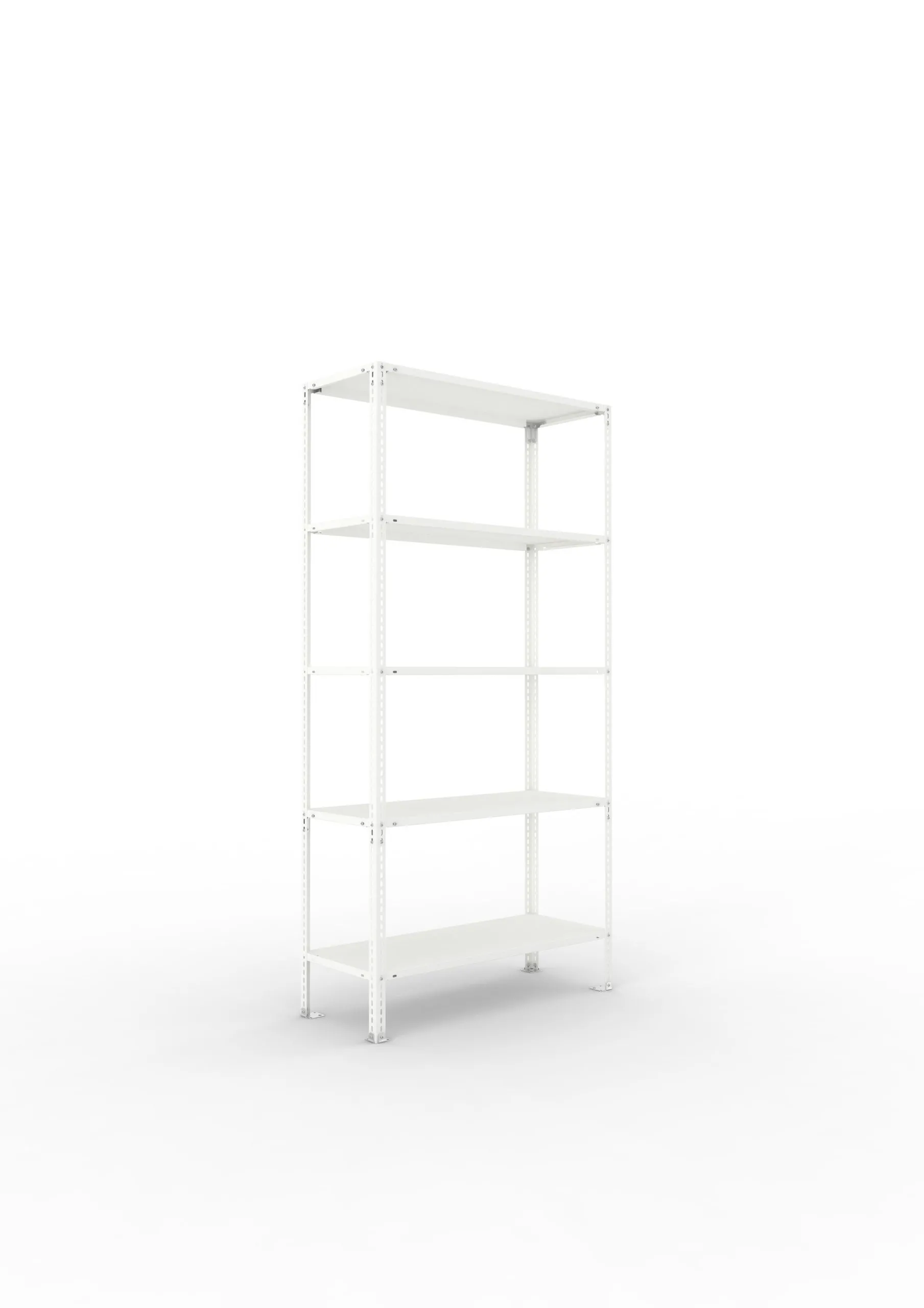 Meta Fachbodenregal Schraubsystem FIX | Grundregal | HxBxT 200x100x40cm | 5 Ebenen | Fachlast 80kg | Einseitig nutzbar | Lichtgrau