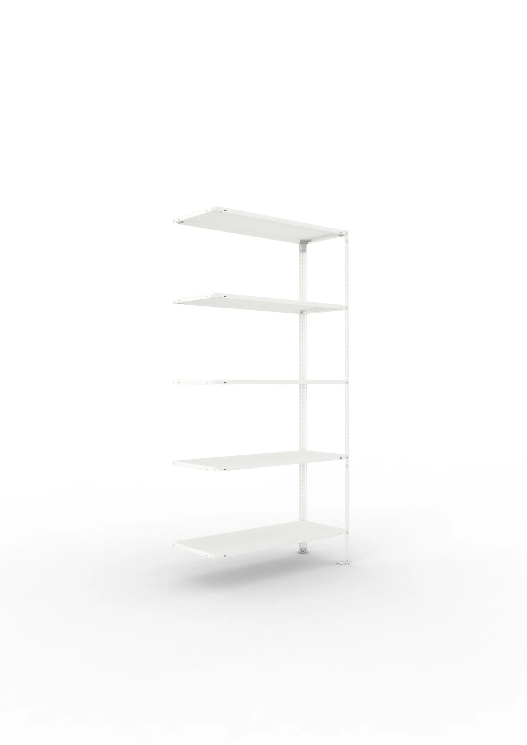 Meta Fachbodenregal Schraubsystem FIX | Anbauregal | HxBxT 200x100x40cm | 5 Ebenen | Fachlast 80kg | Einseitig nutzbar | Lichtgrau