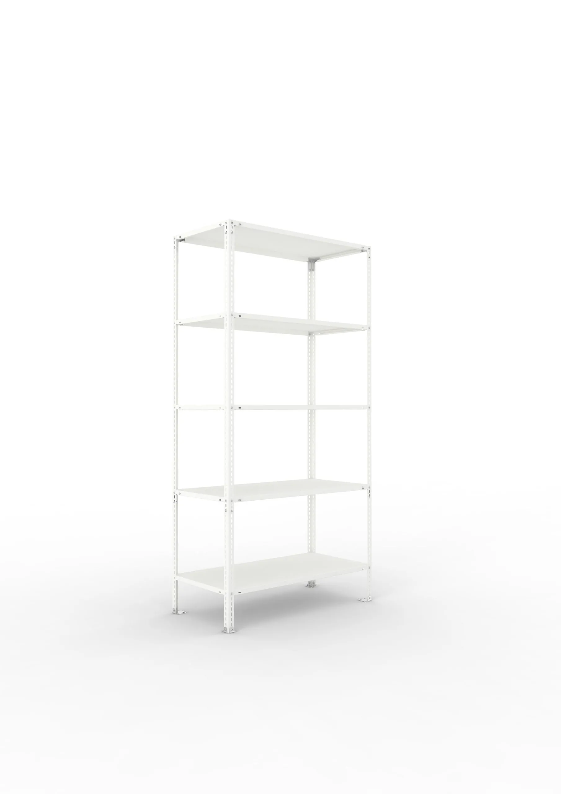 Meta Fachbodenregal Schraubsystem FIX | Grundregal | HxBxT 200x100x50cm | 5 Ebenen | Fachlast 80kg | Einseitig nutzbar | Lichtgrau