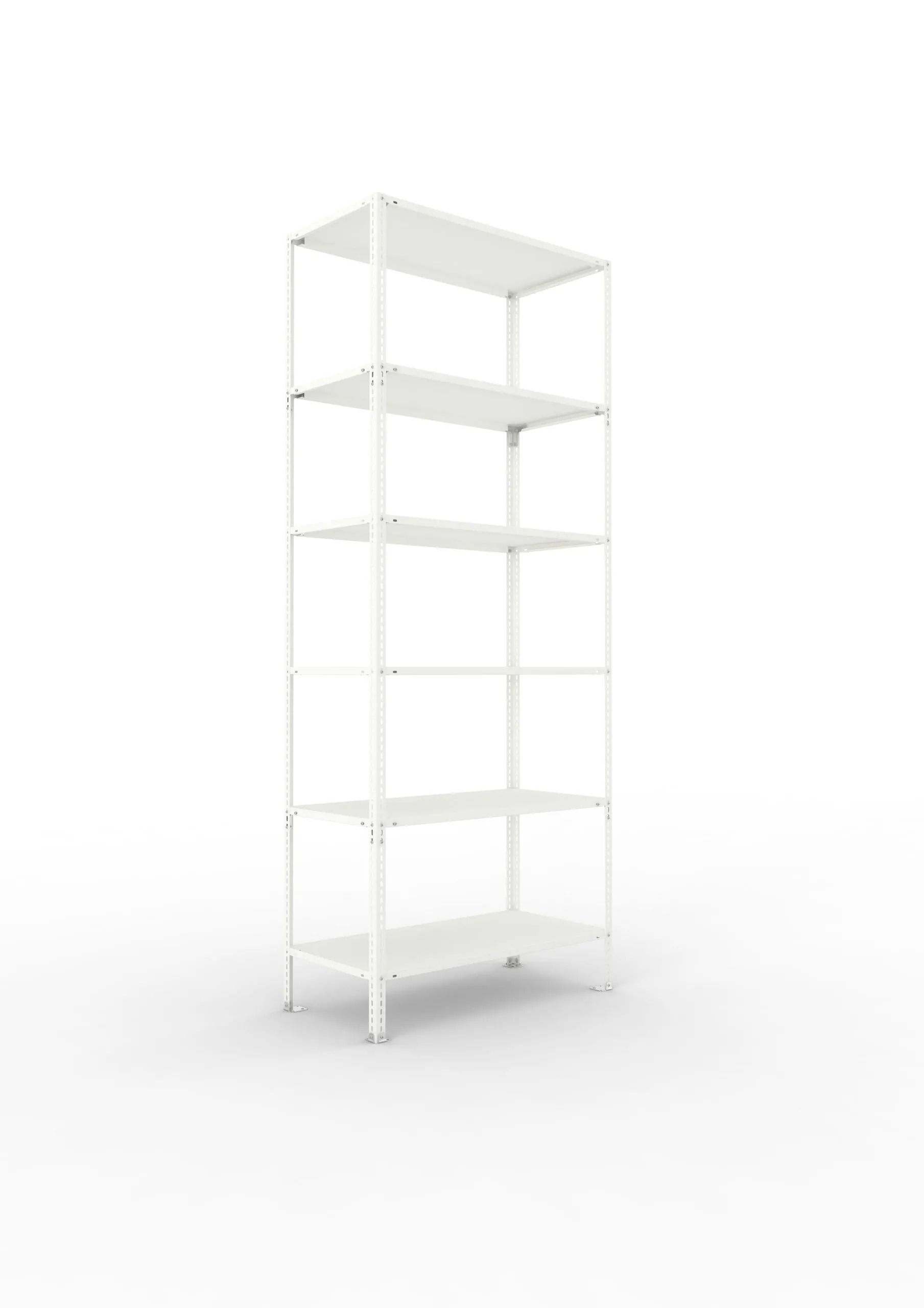 Meta Fachbodenregal Schraubsystem FIX | Grundregal | HxBxT 250x100x50cm | 6 Ebenen | Fachlast 80kg | Einseitig nutzbar | Lichtgrau