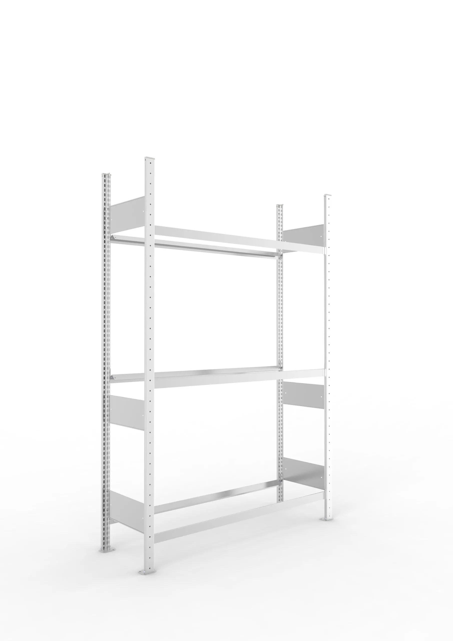 Meta Reifenregal Stecksystem CLIP | Grundregal | HxBxT 200x130x40cm | 3 Ebenen | Fachlast 150kg | Verzinkt