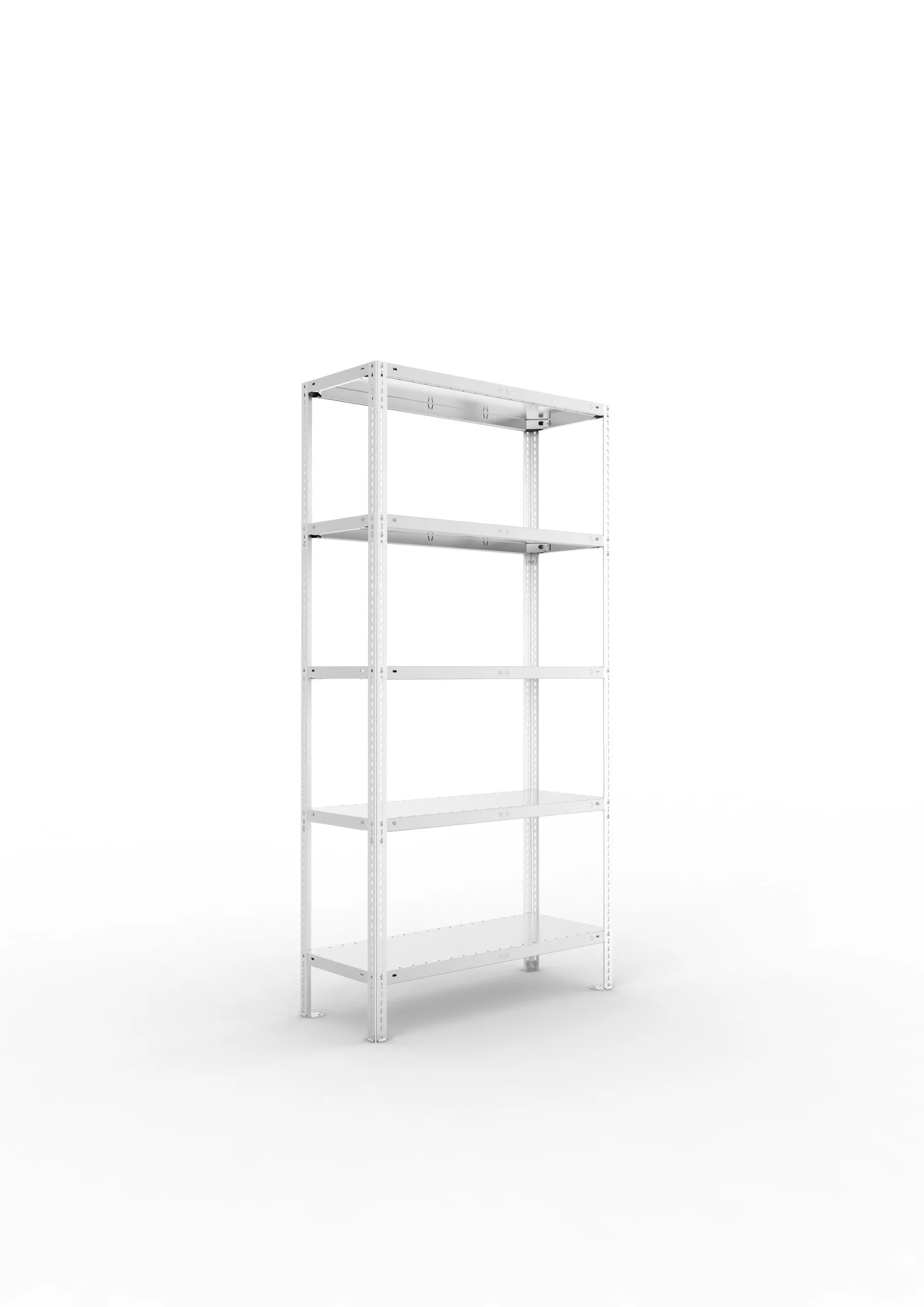 Meta Fachbodenregal Schraubsystem FIX | Grundregal | HxBxT 200x100x40cm | 5 Ebenen | Fachlast 150kg | Einseitig nutzbar | Verzinkt