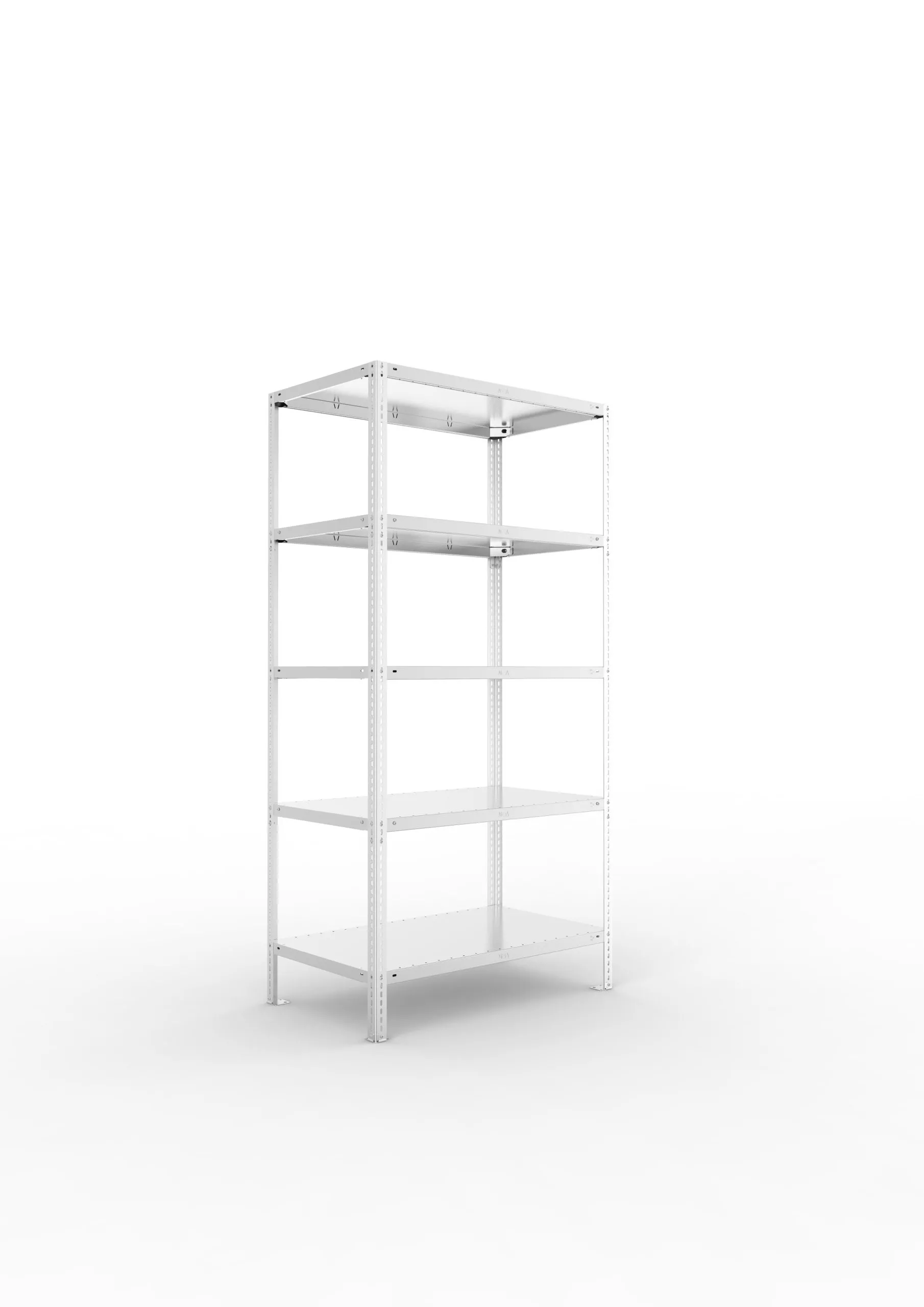 Meta Fachbodenregal Schraubsystem FIX | Grundregal | HxBxT 200x100x60cm | 5 Ebenen | Fachlast 150kg | Einseitig nutzbar | Verzinkt