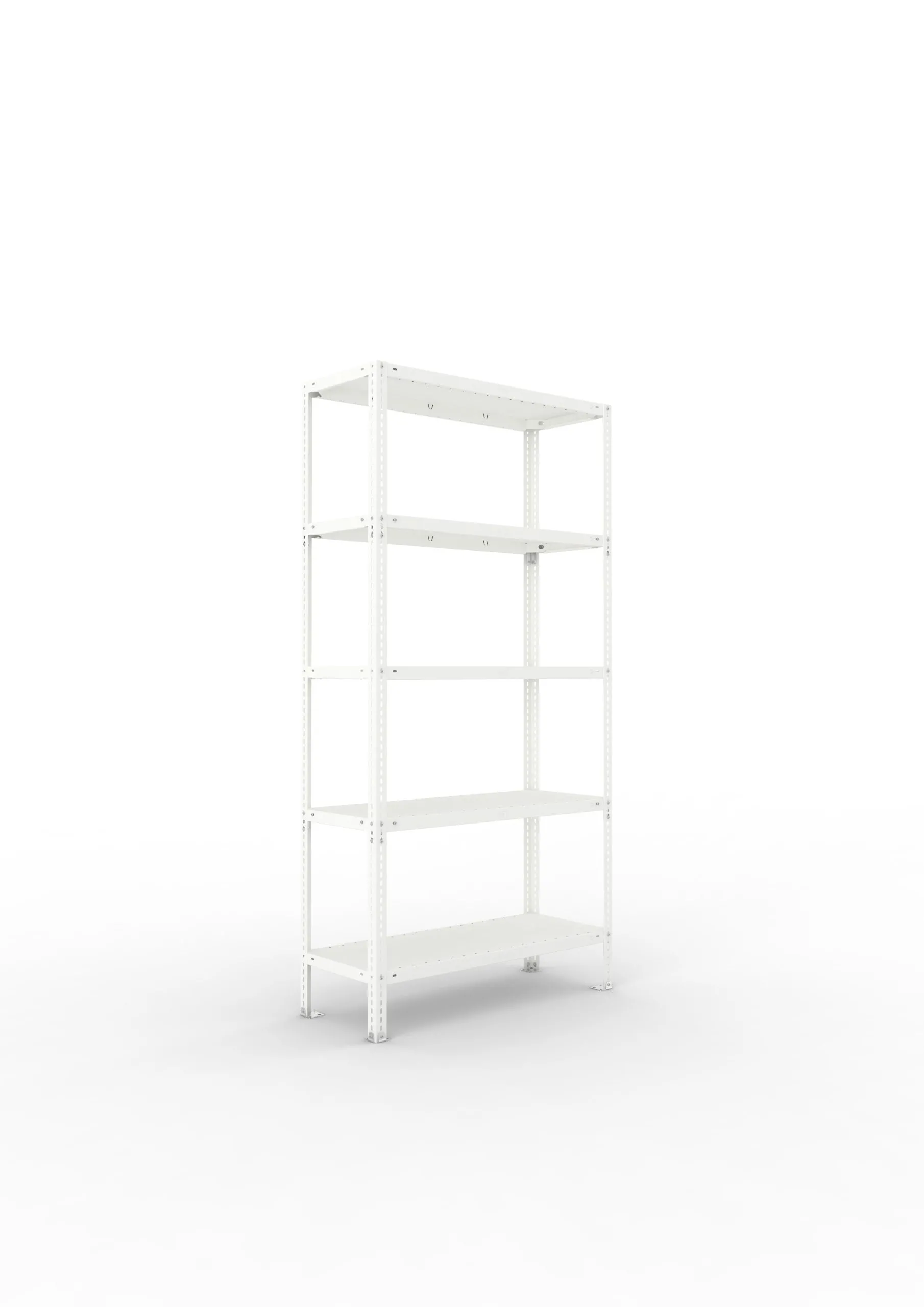 Meta Fachbodenregal Schraubsystem FIX | Grundregal | HxBxT 200x100x40cm | 5 Ebenen | Fachlast 150kg | Einseitig nutzbar | Lichtgrau