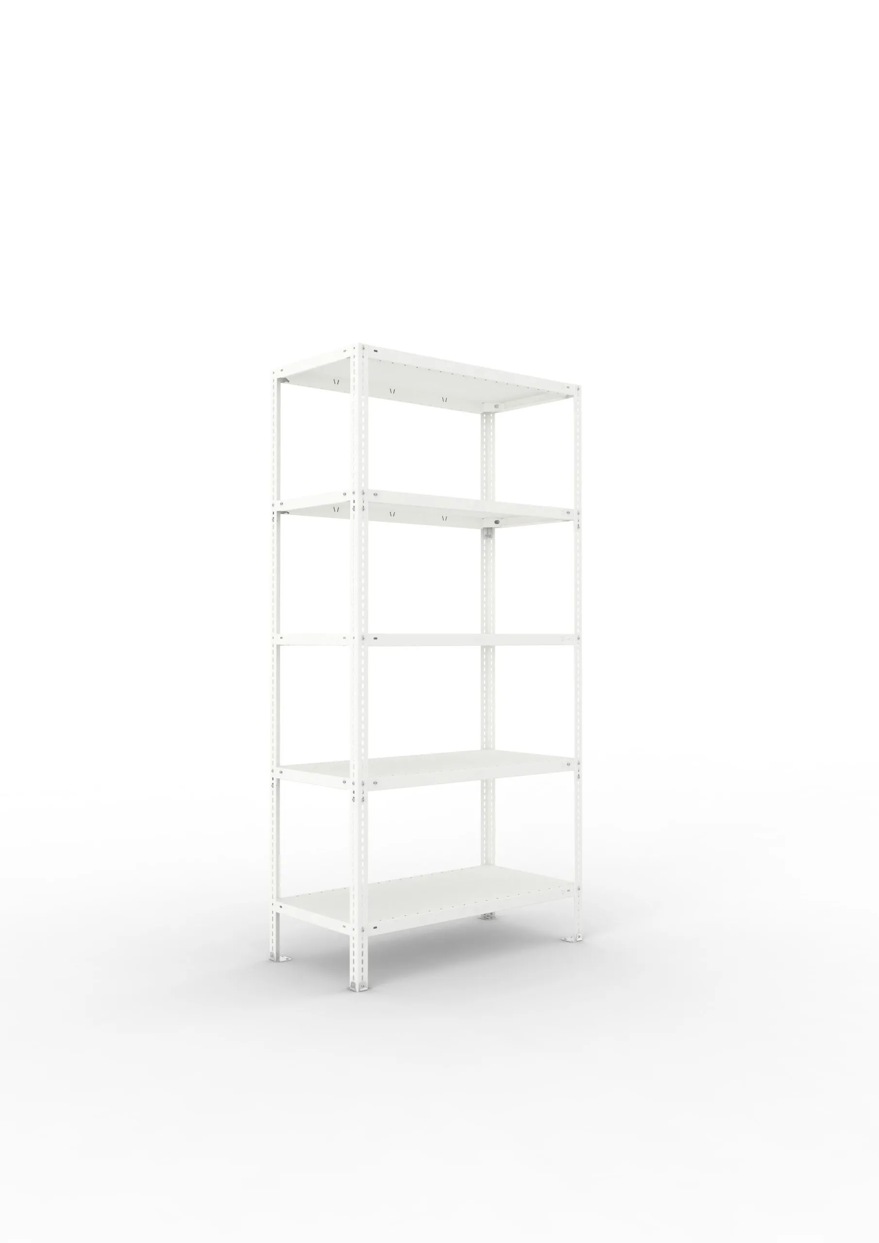 Meta Fachbodenregal Schraubsystem FIX | Grundregal | HxBxT 200x100x50cm | 5 Ebenen | Fachlast 150kg | Einseitig nutzbar | Lichtgrau