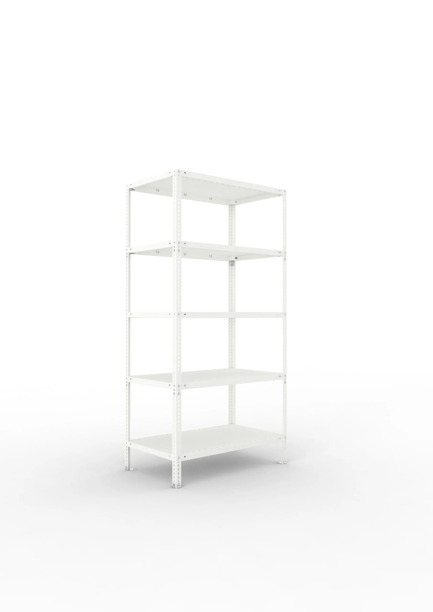 Meta Fachbodenregal Schraubsystem FIX | Grundregal | HxBxT 200x100x60cm | 5 Ebenen | Fachlast 150kg | Einseitig nutzbar | Lichtgrau