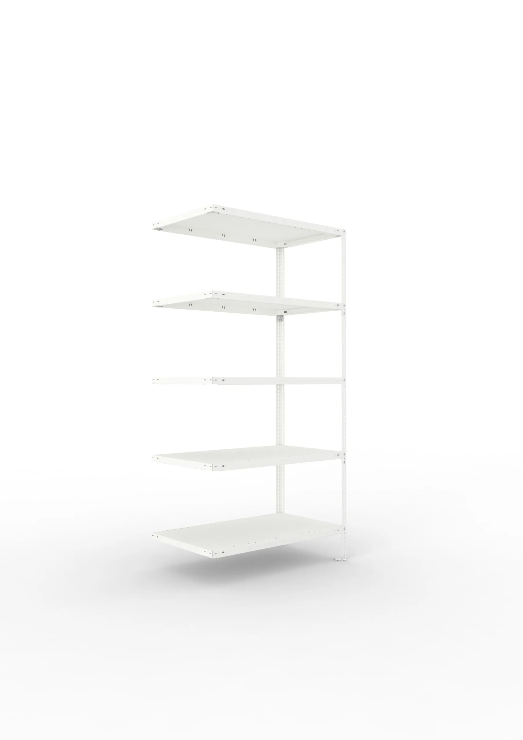 Meta Fachbodenregal Schraubsystem FIX | Anbauregal | HxBxT 200x100x60cm | 5 Ebenen | Fachlast 150kg | Einseitig nutzbar | Lichtgrau