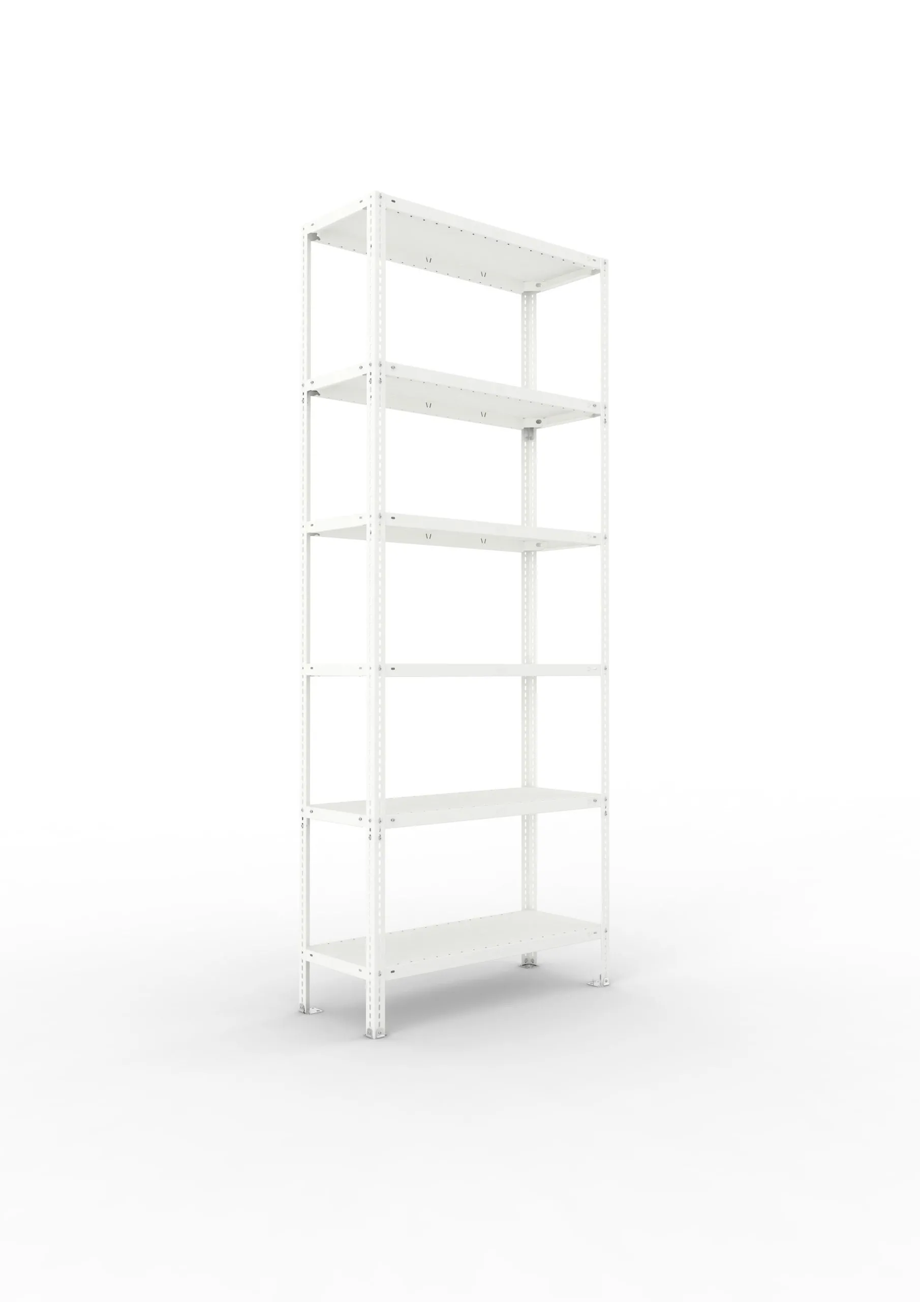 Meta Fachbodenregal Schraubsystem FIX | Grundregal | HxBxT 250x100x40cm | 6 Ebenen | Fachlast 150kg | Einseitig nutzbar | Lichtgrau