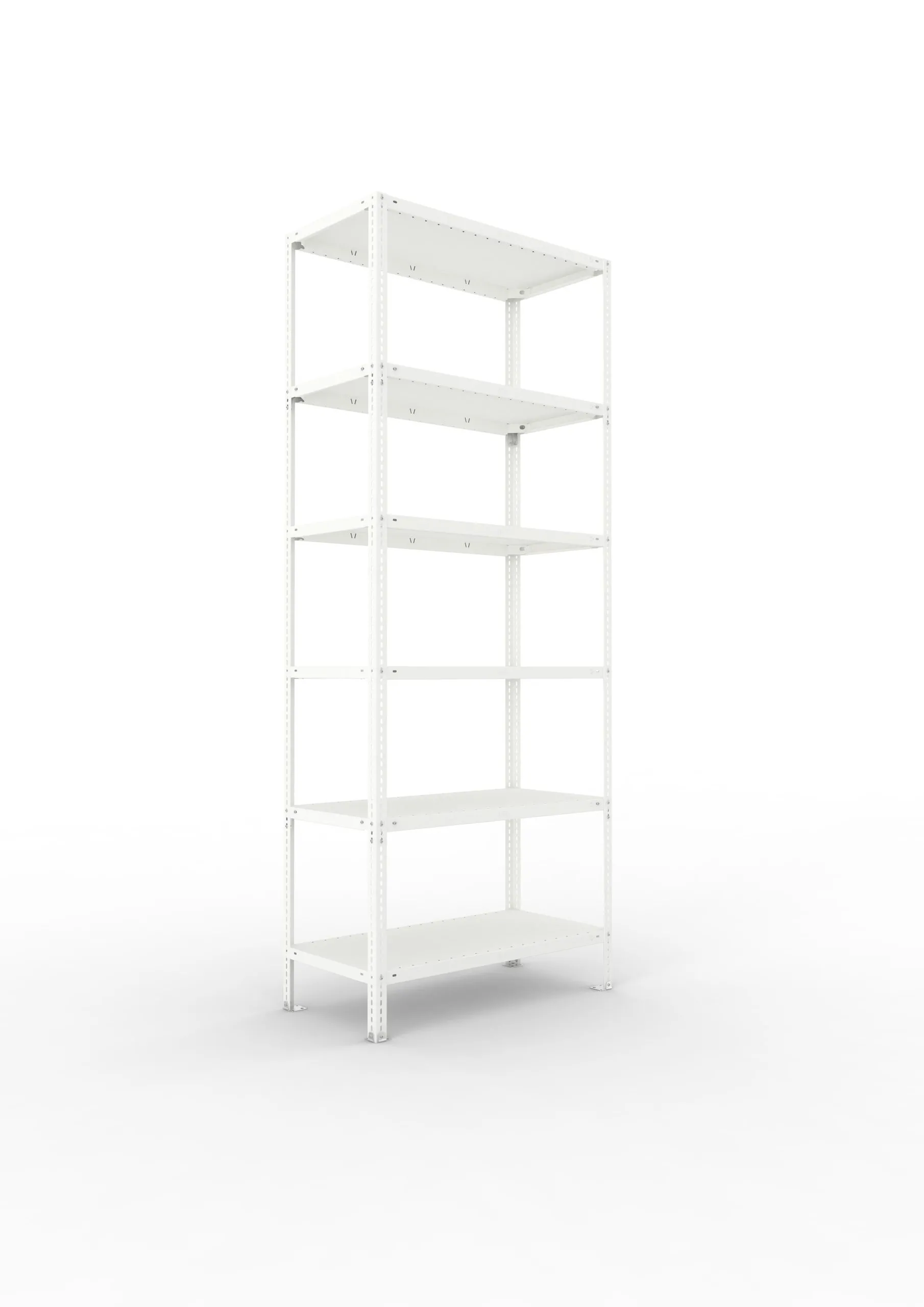 Meta Fachbodenregal Schraubsystem FIX | Grundregal | HxBxT 250x100x50cm | 6 Ebenen | Fachlast 150kg | Einseitig nutzbar | Lichtgrau