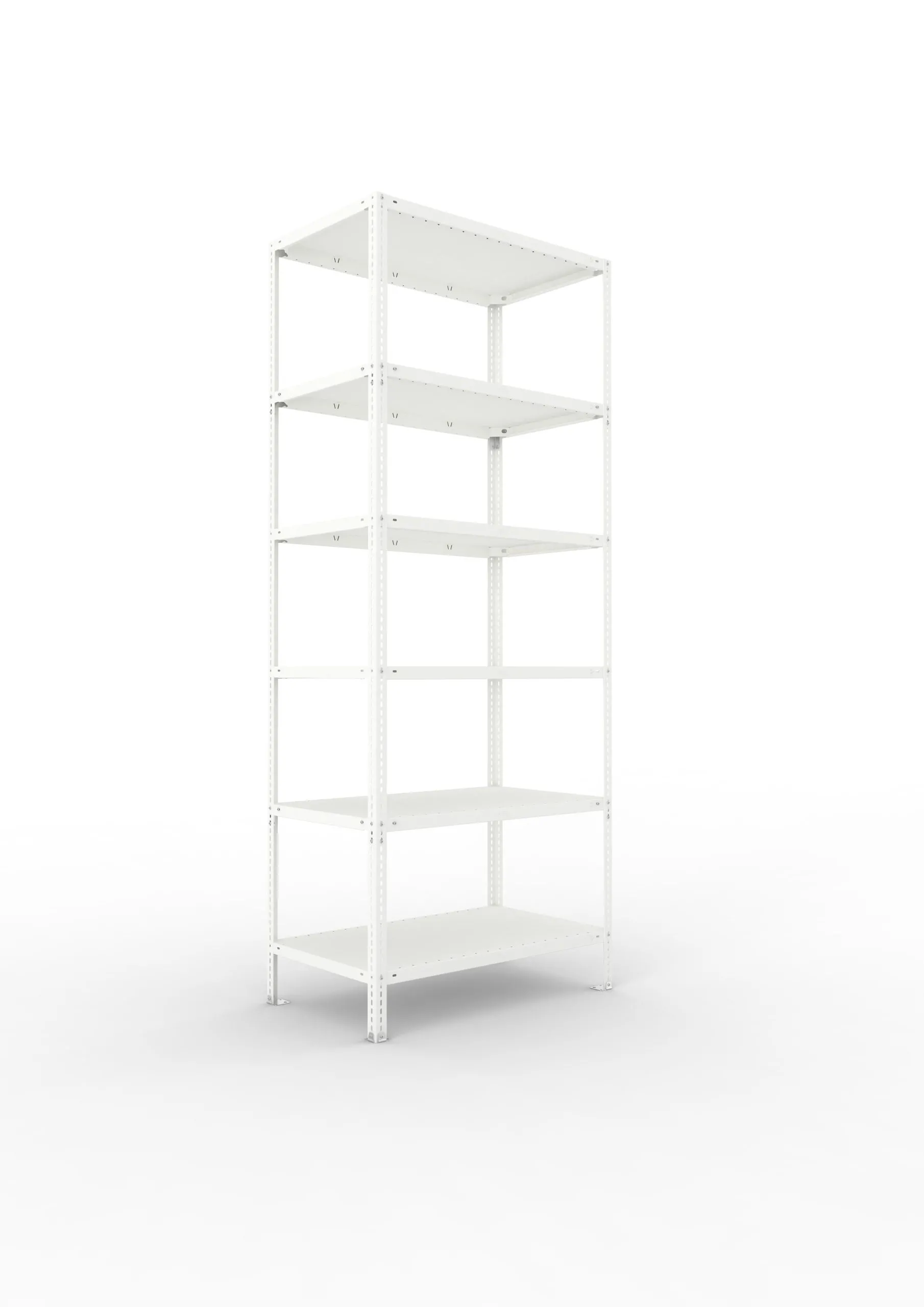 Meta Fachbodenregal Schraubsystem FIX | Grundregal | HxBxT 250x100x60cm | 6 Ebenen | Fachlast 150kg | Einseitig nutzbar | Lichtgrau