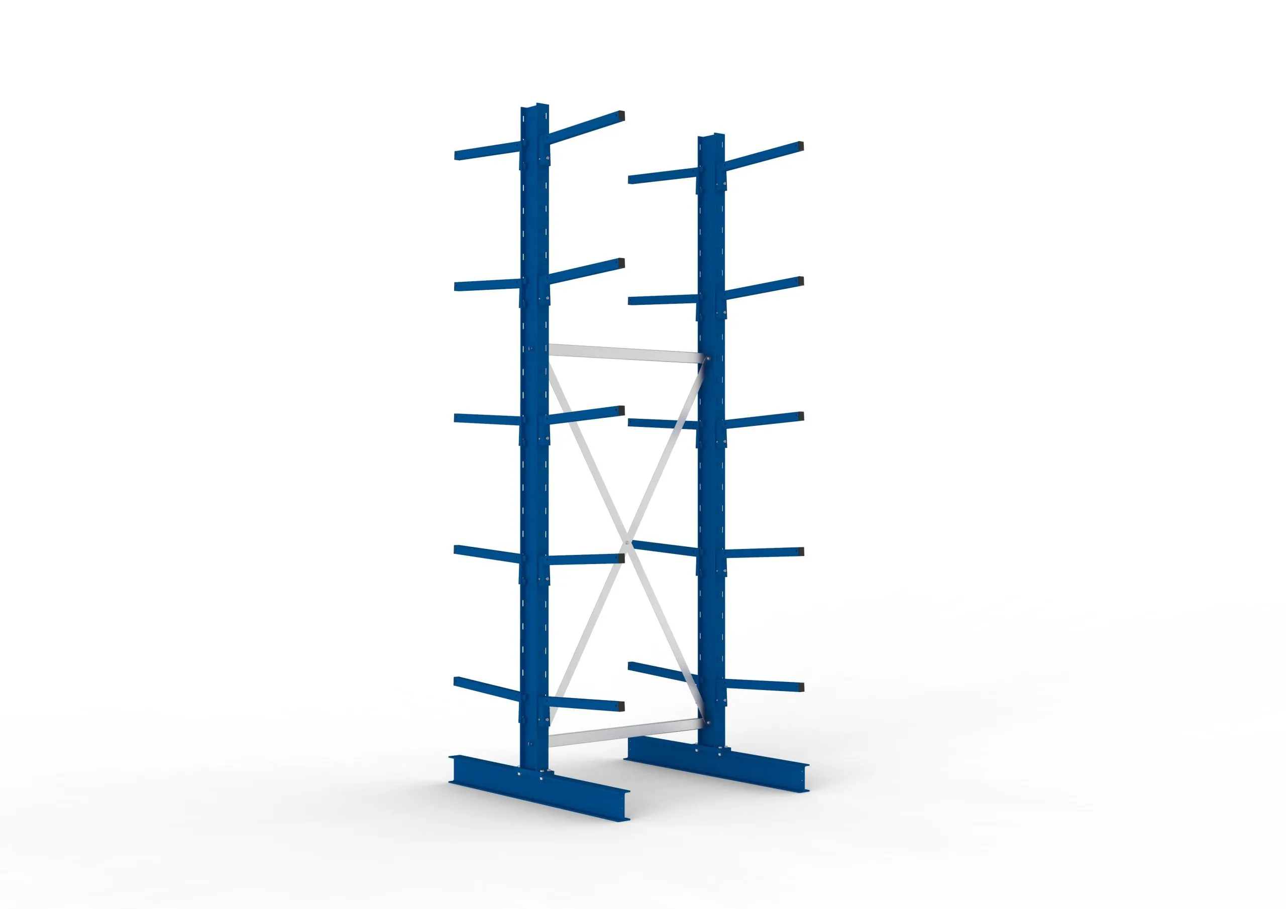 Meta Kragarmregal MULTISTRONG doppelseitig | Light-Duty | Grundregal | HxBxT 300x100x100cm | 5 Ebenen | Fachlast 175kg | Blau