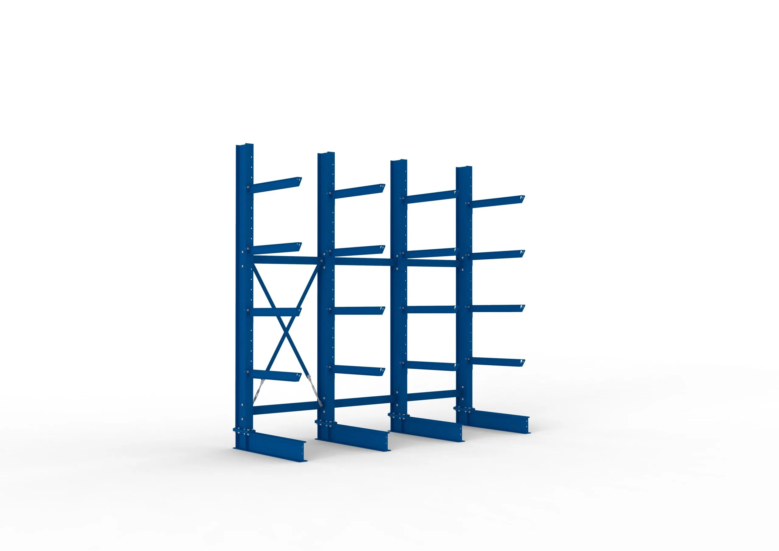 Meta Kragarmregal MULTISTRONG einseitig | Heavy-Duty | HxBxT 300x300x80cm | 5 Ebenen | Fachlast 630kg | Blau