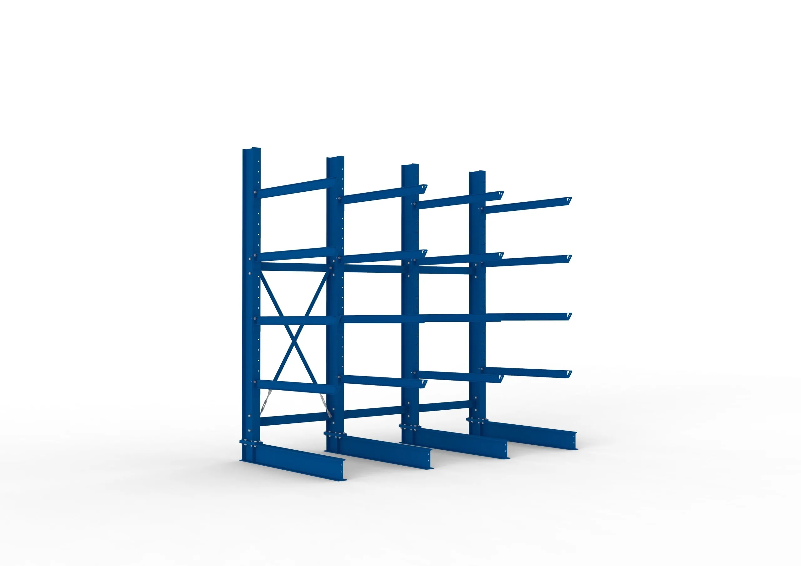 Meta Kragarmregal MULTISTRONG einseitig | Heavy-Duty | HxBxT 300x300x125cm | 5 Ebenen | Fachlast 400kg | Blau