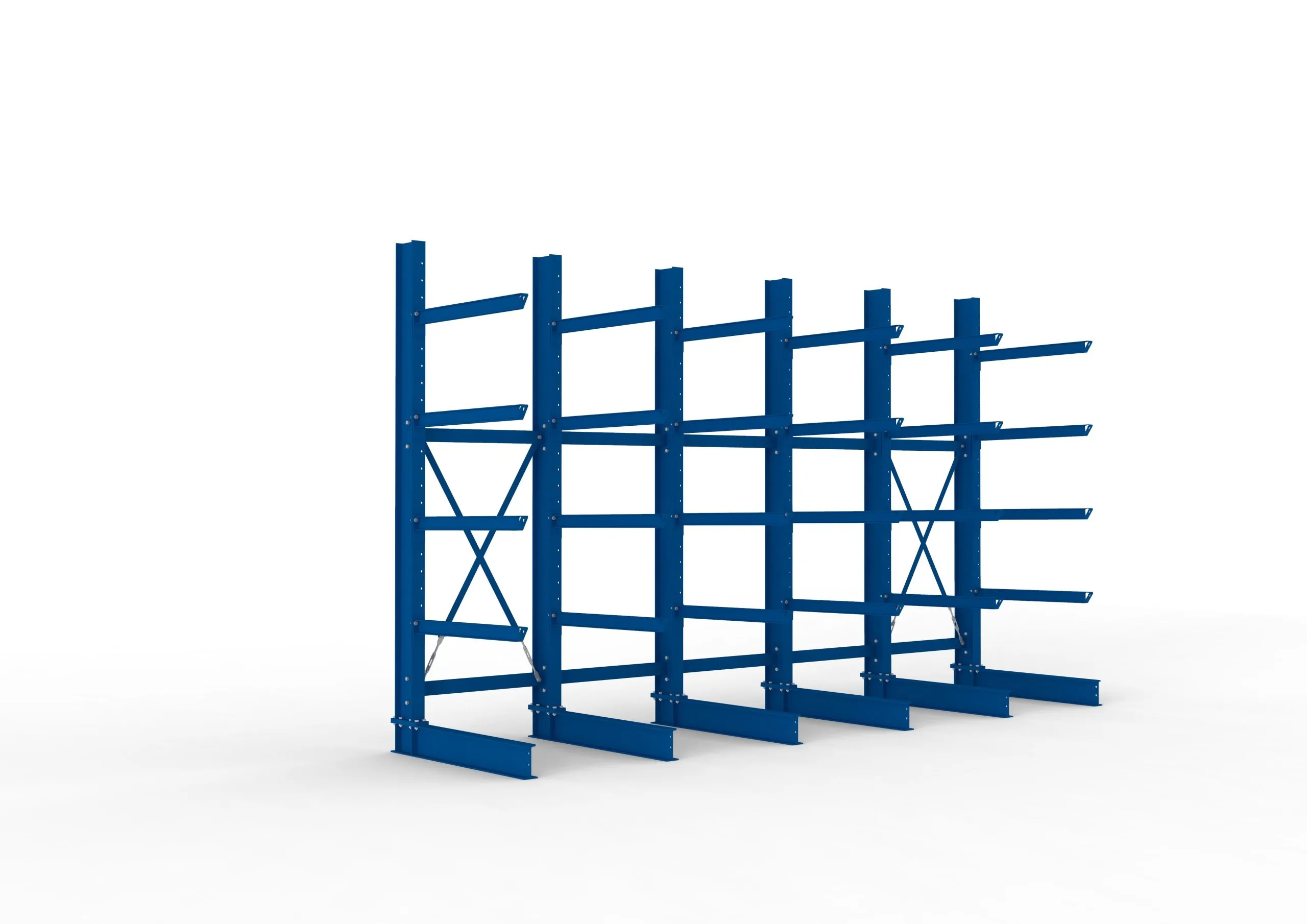 Meta Kragarmregal MULTISTRONG einseitig | Heavy-Duty | HxBxT 300x500x100cm | 5 Ebenen | Fachlast 505kg | Blau