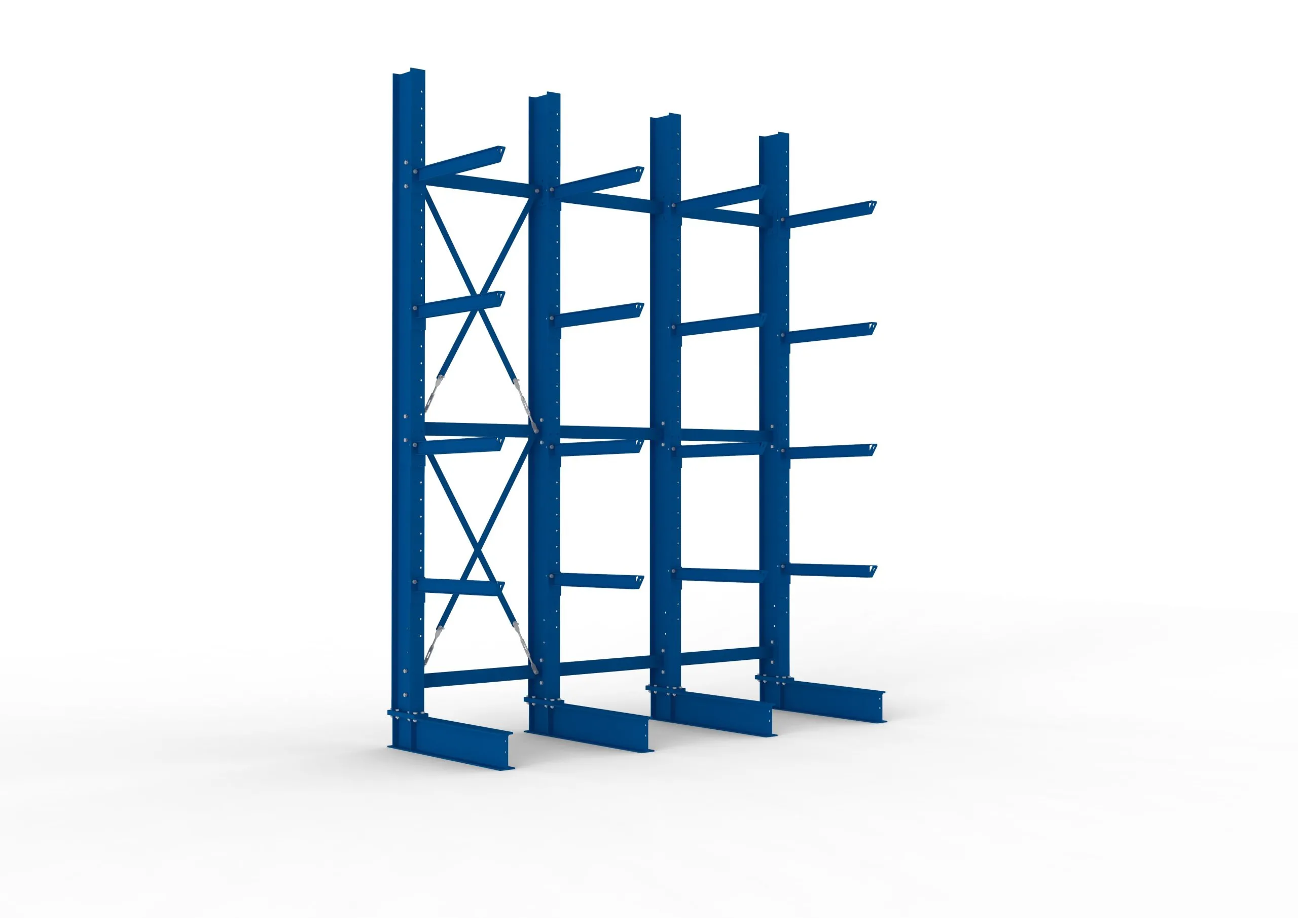 Meta Kragarmregal MULTISTRONG einseitig | Heavy-Duty | HxBxT 400x300x80cm | 5 Ebenen | Fachlast 2520kg | Blau