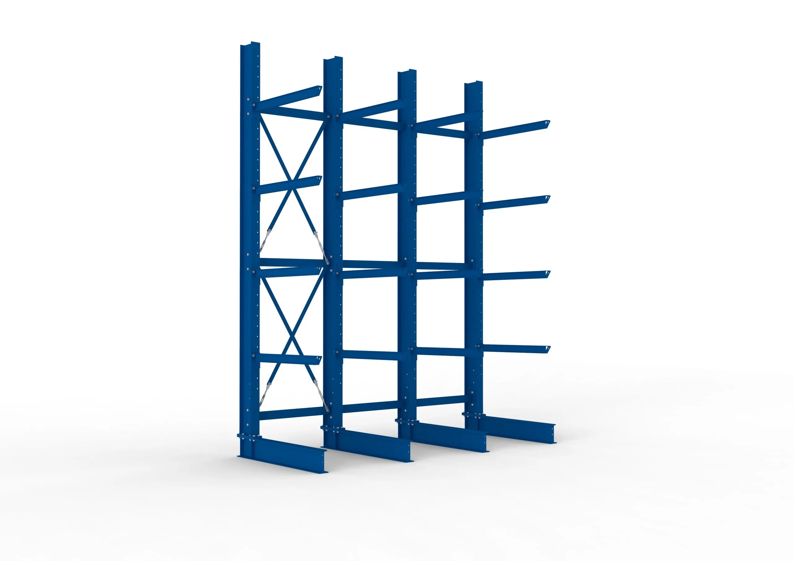 Meta Kragarmregal MULTISTRONG einseitig | Heavy-Duty | HxBxT 400x300x100cm | 5 Ebenen | Fachlast 2020kg | Blau