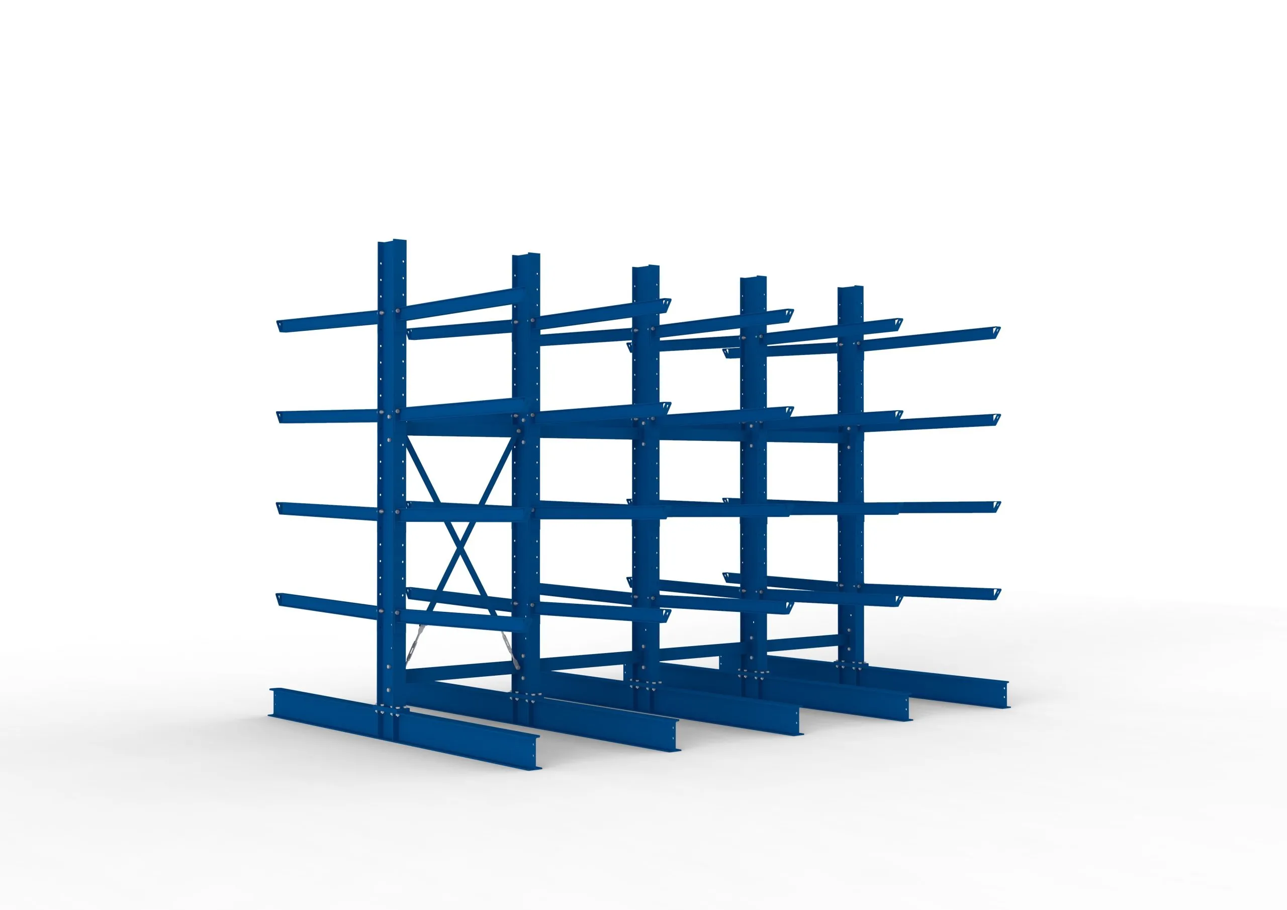 Meta Kragarmregal MULTISTRONG doppelseitig | Heavy-Duty | HxBxT 300x400x125cm | 5 Ebenen | Fachlast 2000kg | Blau