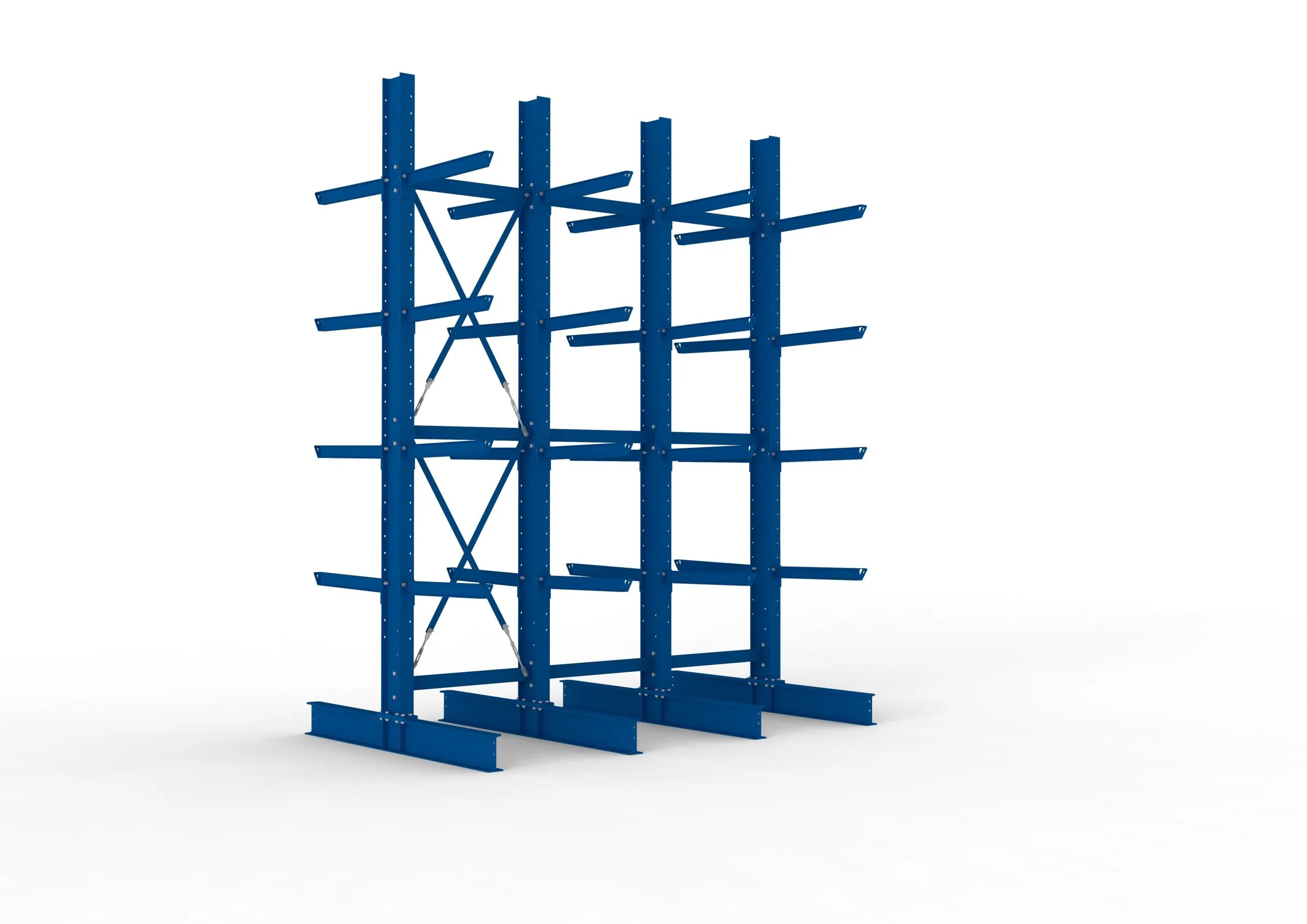 Meta Kragarmregal MULTISTRONG doppelseitig | Heavy-Duty | HxBxT 400x300x80cm | 5 Ebenen | Fachlast 2520kg | Blau