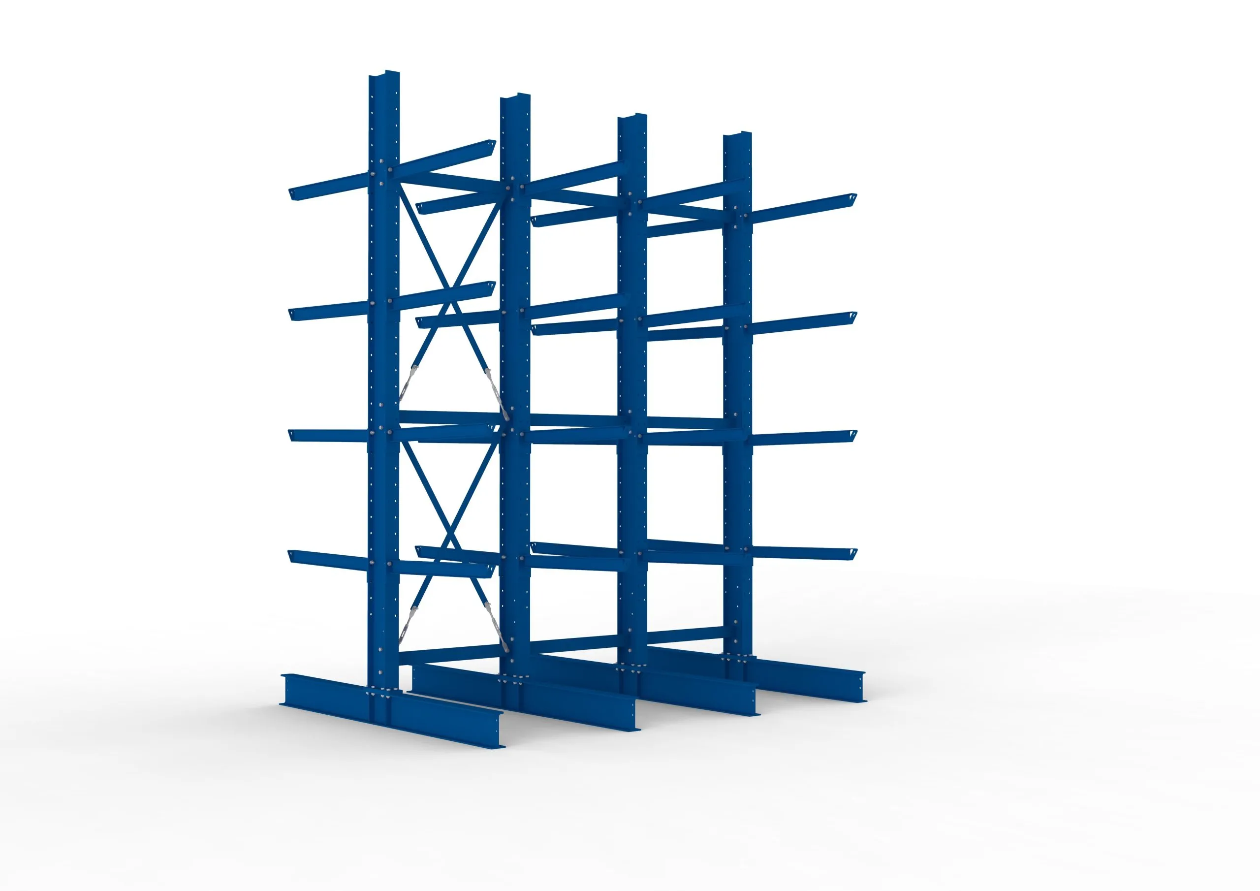 Meta Kragarmregal MULTISTRONG doppelseitig | Heavy-Duty | HxBxT 400x300x100cm | 5 Ebenen | Fachlast 2020kg | Blau