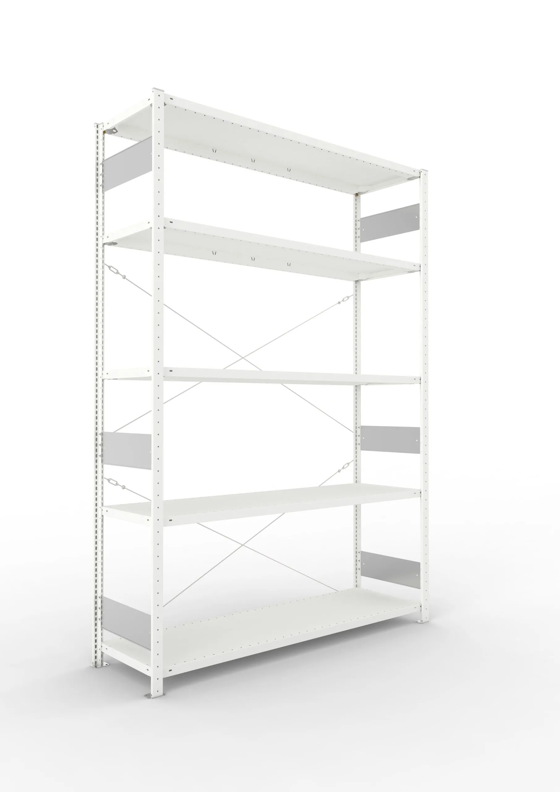 Meta Fachbodenregal Stecksystem S3 CLIP | Grundregal | HxBxT 250x170x50cm | 5 Ebenen | Fachlast 200kg | Einseitig nutzbar | Lichtgrau