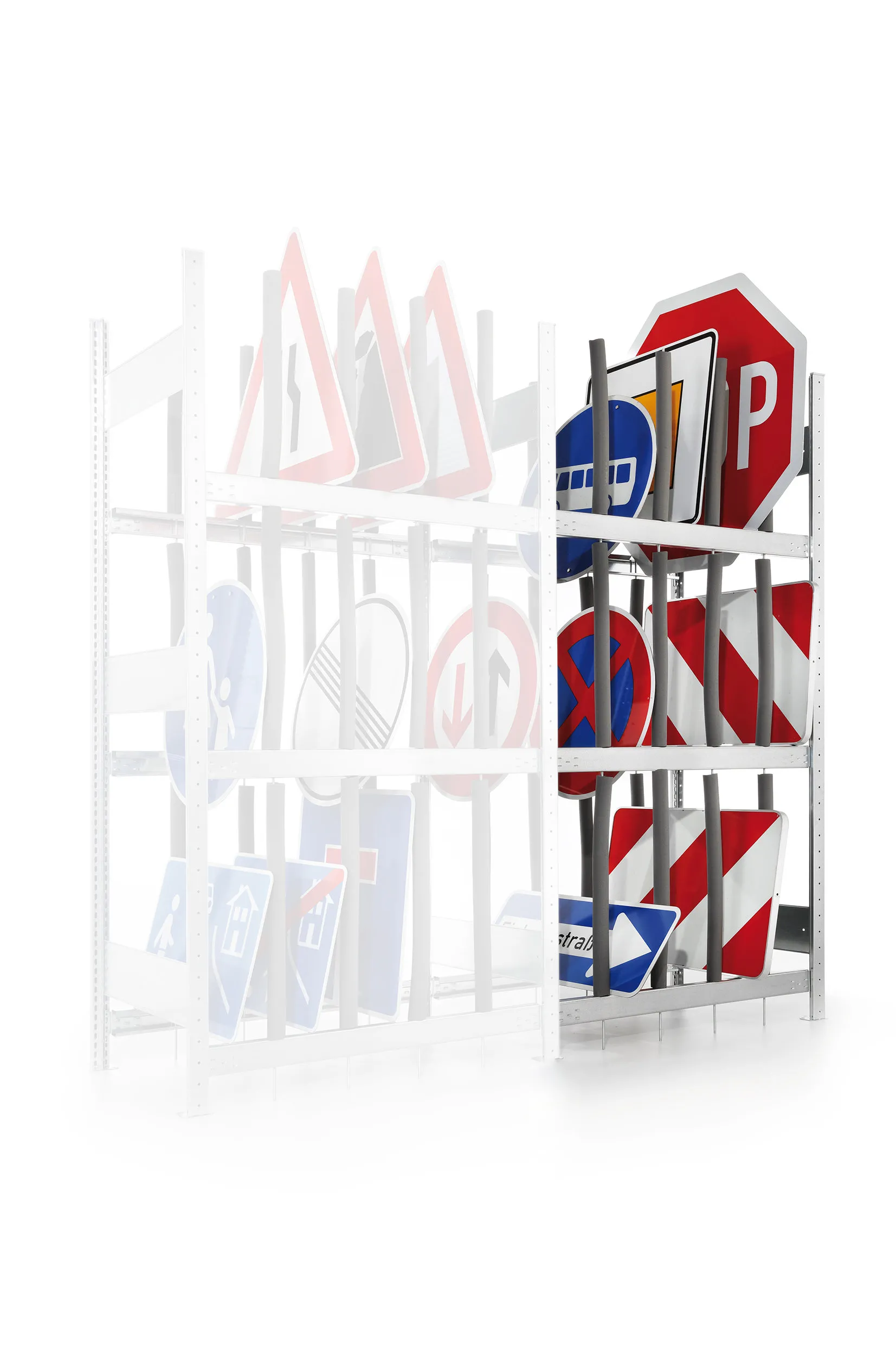 Meta Schilderregal Stecksystem CLIP | Anbauregal | HxBxT 200x100x40cm | 3 Ebenen | Fachlast 100kg | Beidseitig nutzbar | Verzinkt