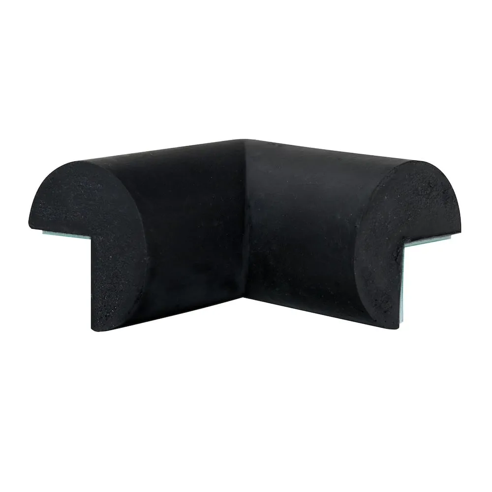 Prallschutz aus Polyurethanschaum | Für Innenecken Kreisförmig, Zweischenkelig, Selbstklebend | BxT 4,5x4,5cm | UV-, lösungsmittel- & temperaturbeständig | Schwarz