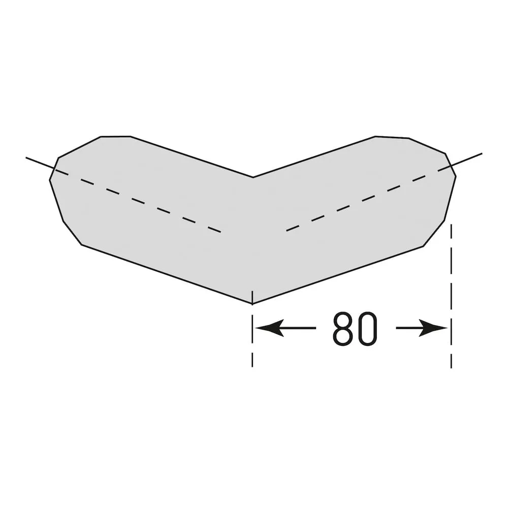 Prallschutz aus Polyurethanschaum | Für Außenecken Trapezförmig, Zweischenkelig, Selbstklebend | BxT 8x8cm | UV-, lösungsmittel- & temperaturbeständig | Schwarz